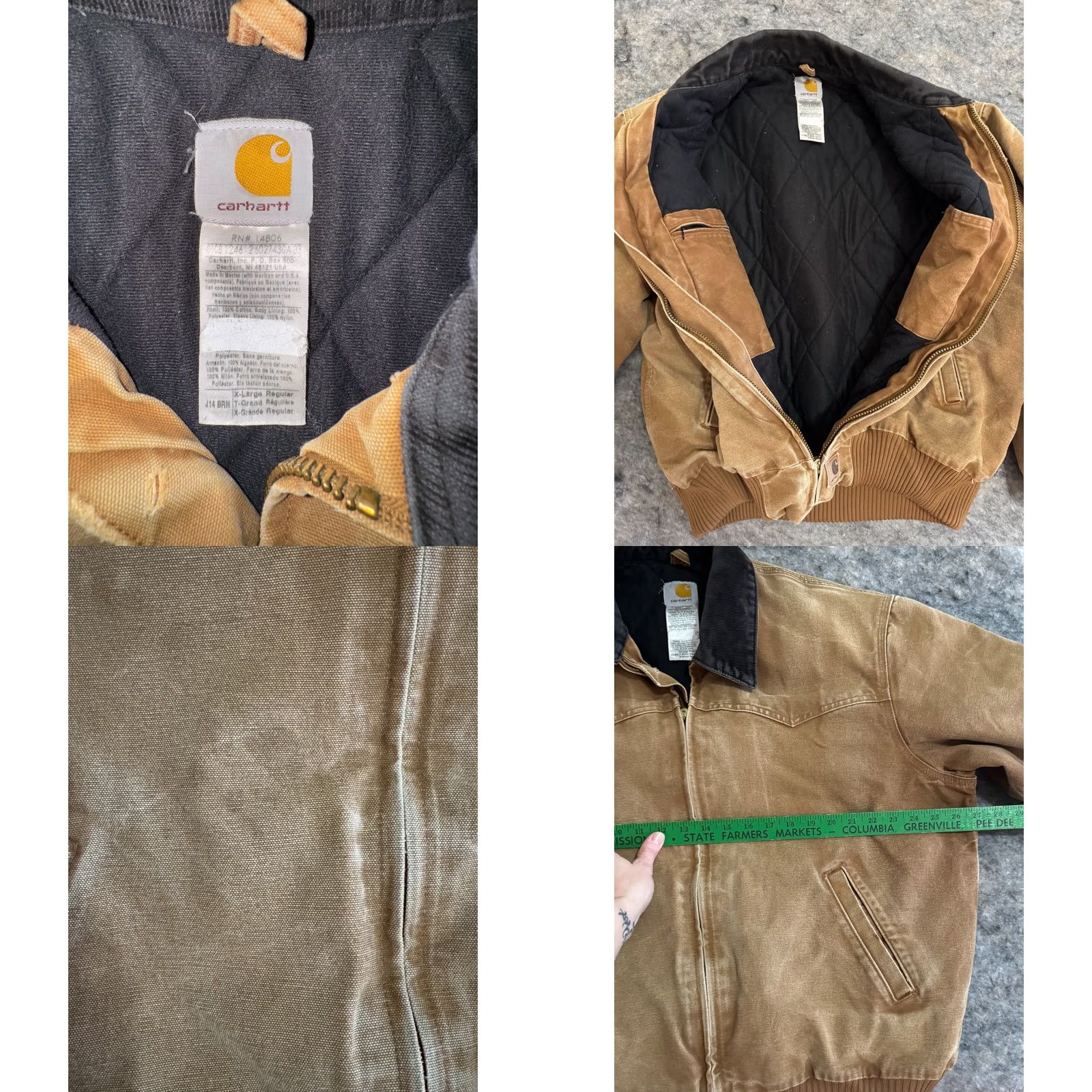 Carhartt Carhartt Santa Fe Jacket Mens XL Brown Quilted Lined Regular Coat Size US XL / EU 56 / 4 - 8 Thumbnail