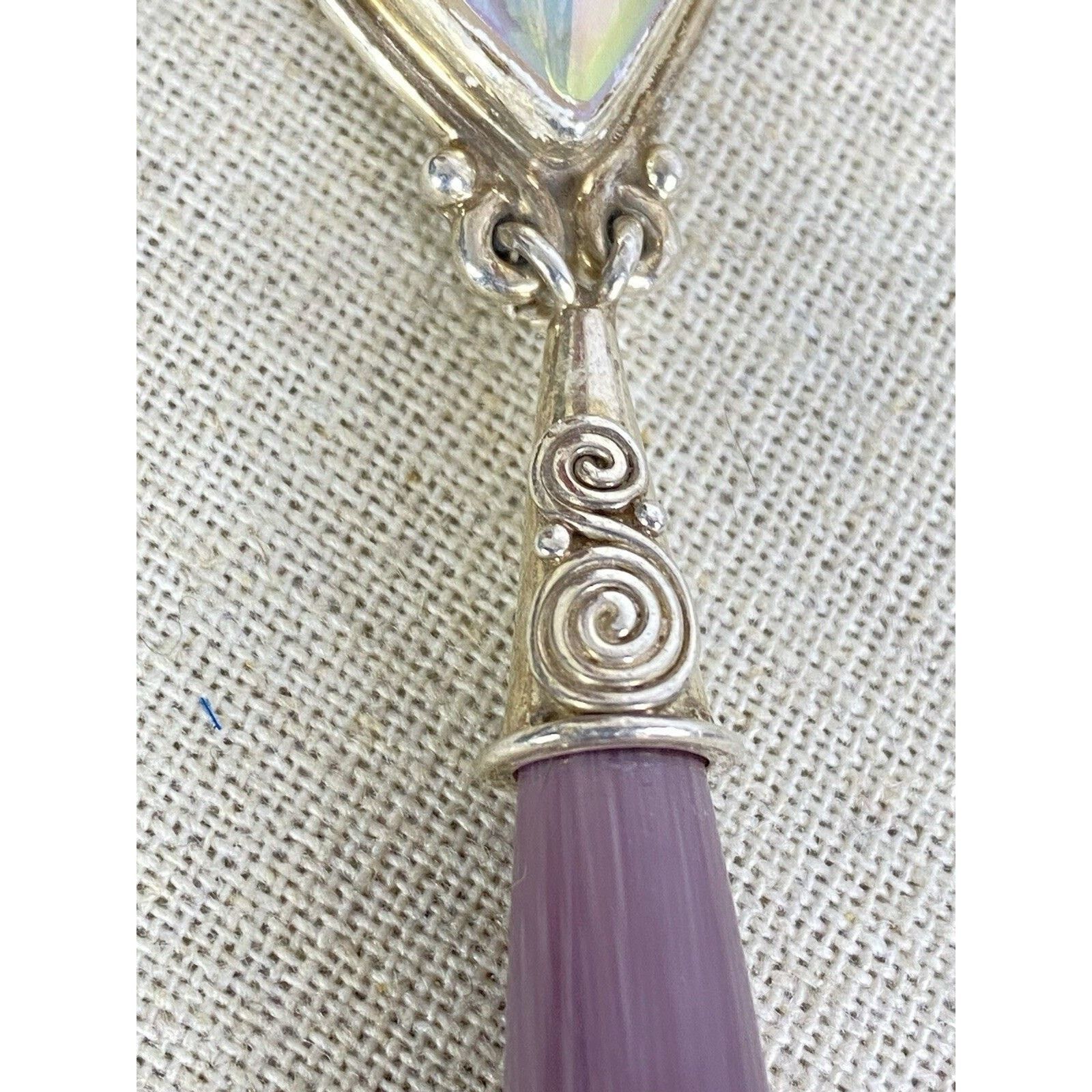 The Unbranded Brand SAJEN 925 STATEMENT PURPLE Catseye & DRUZY QUARTZ NECKLACE Size ONE SIZE - 10 Thumbnail