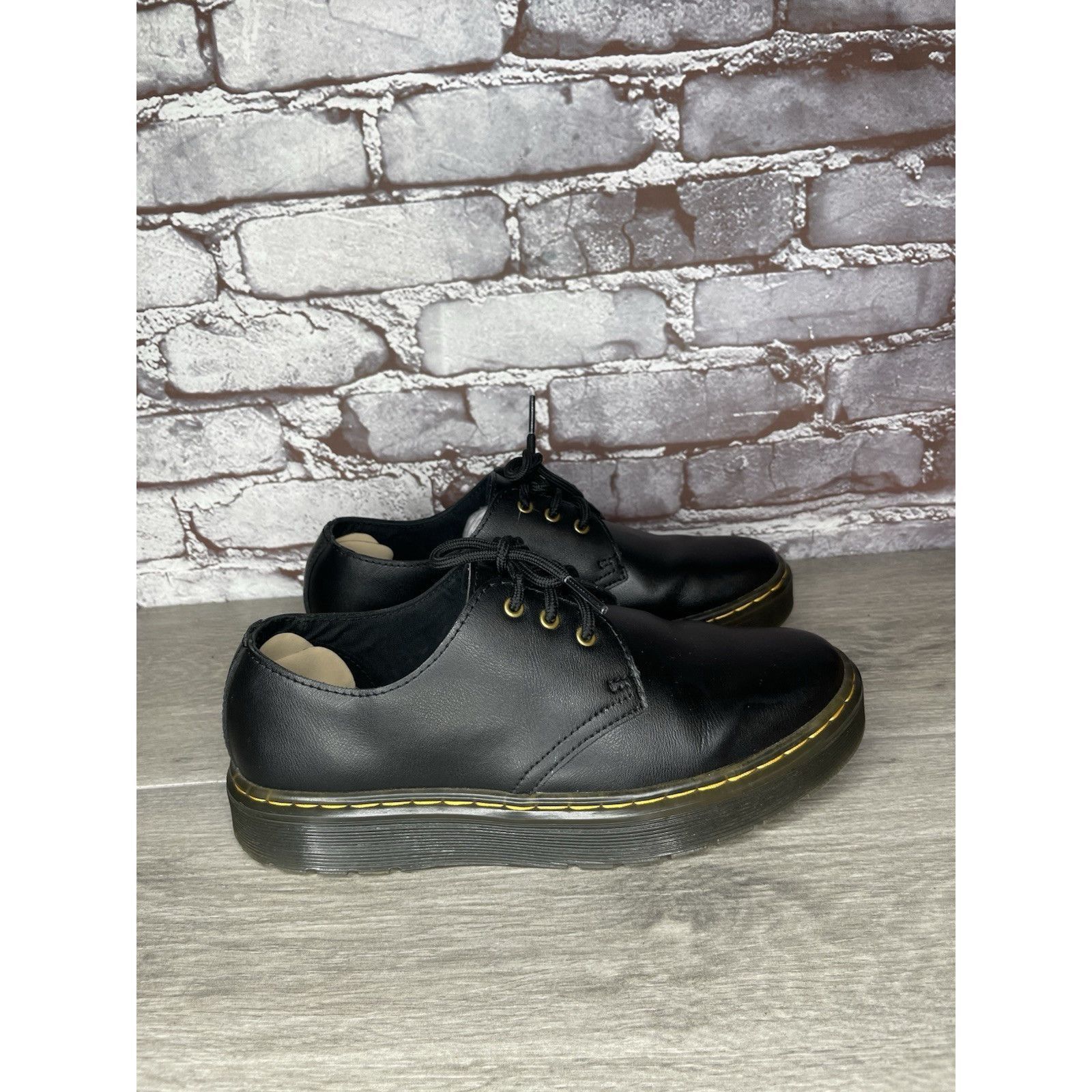 Dr. Martens DR MARTENS Air Wair ZAVALALO Unisex Black Leather Shoes Wome Size US 7 / IT 37 - 10 Thumbnail