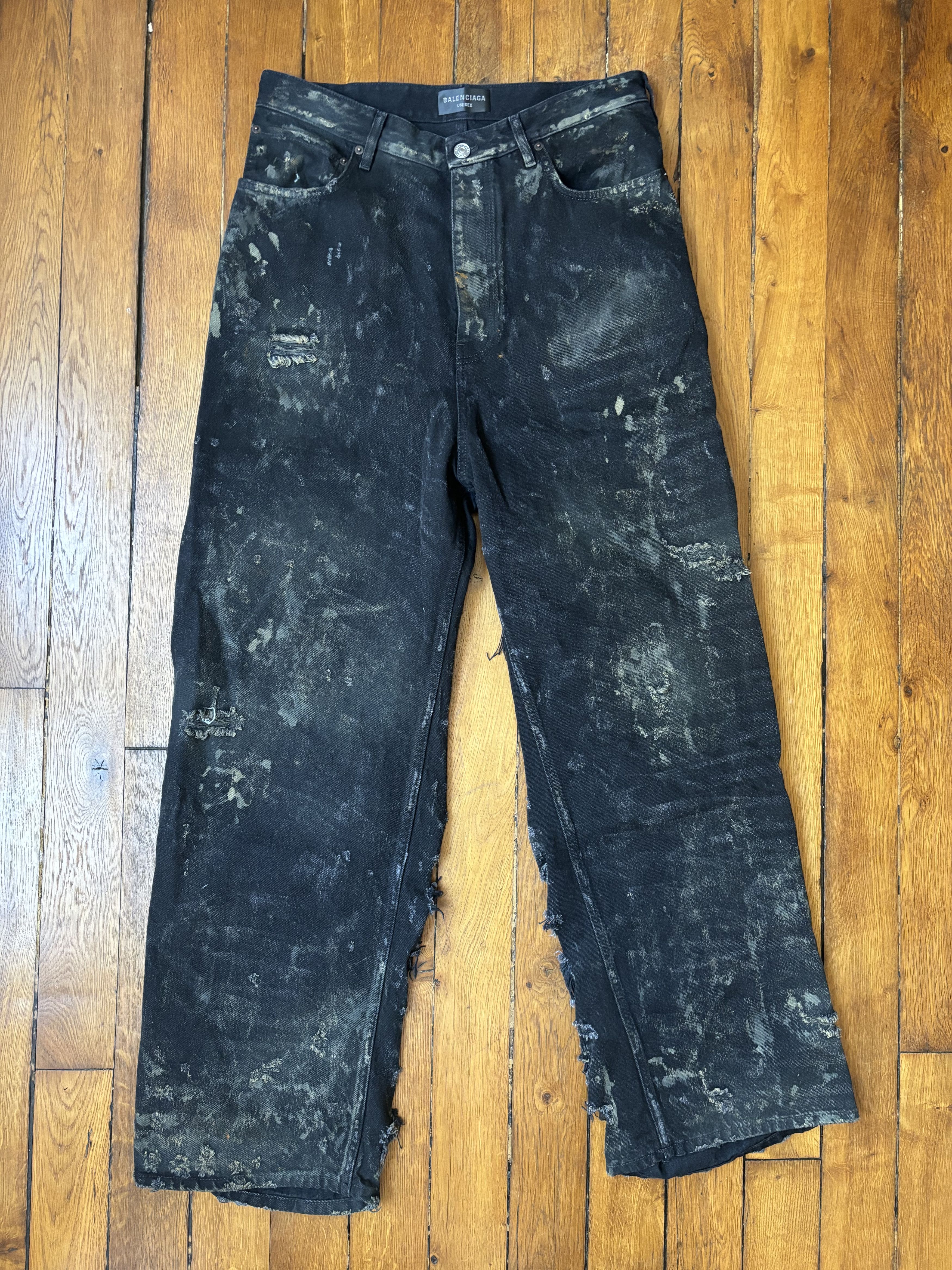 Balenciaga Destroyed Denim Balenciaga Small Oversized Mud show Size US 34 / EU 50 - 1 Thumbnail