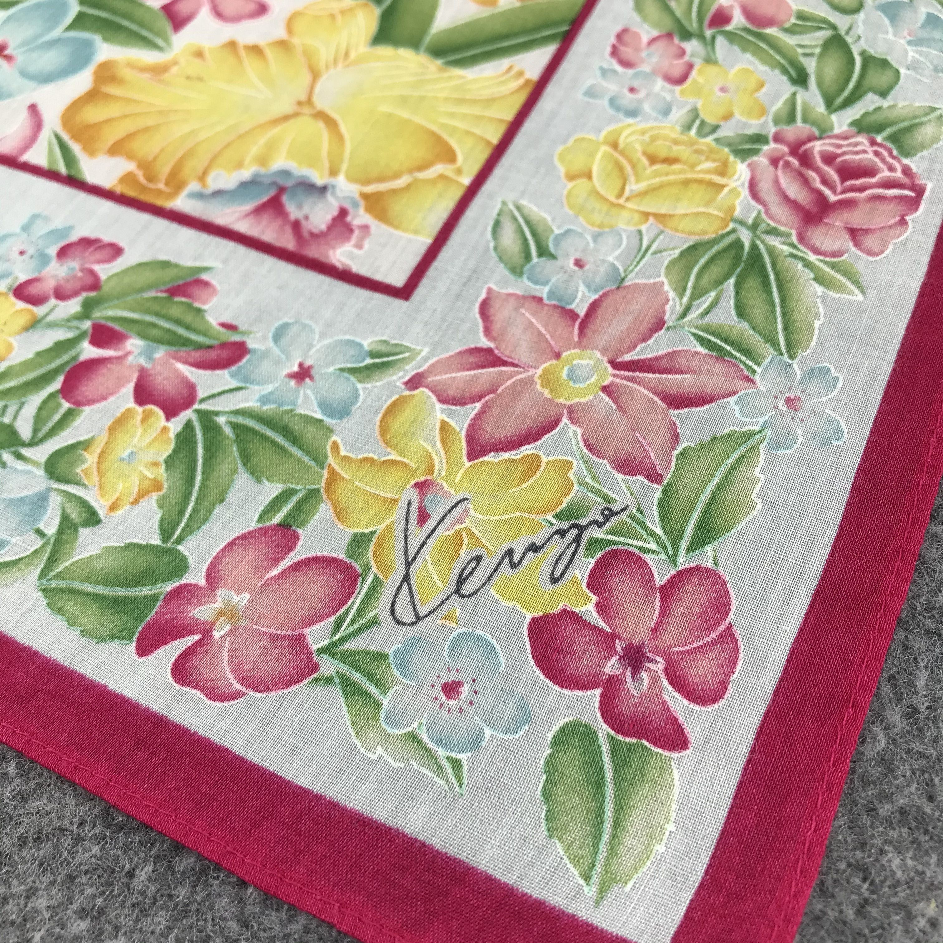 Kenzo × Vintage Kenzo Floral Handkerchief Neckerchief Bandana H162 Size ONE SIZE - 4 Thumbnail