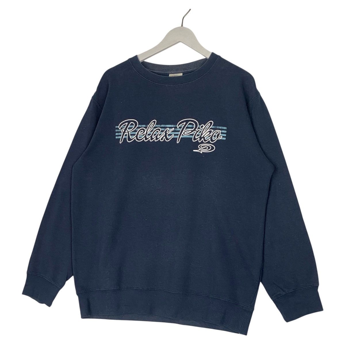 Designer × Vintage Vintage Piko Hawaiian Printed Crewneck Sweatshirt Navy Blue Size US L / EU 52-54 / 3 - 2 Thumbnail