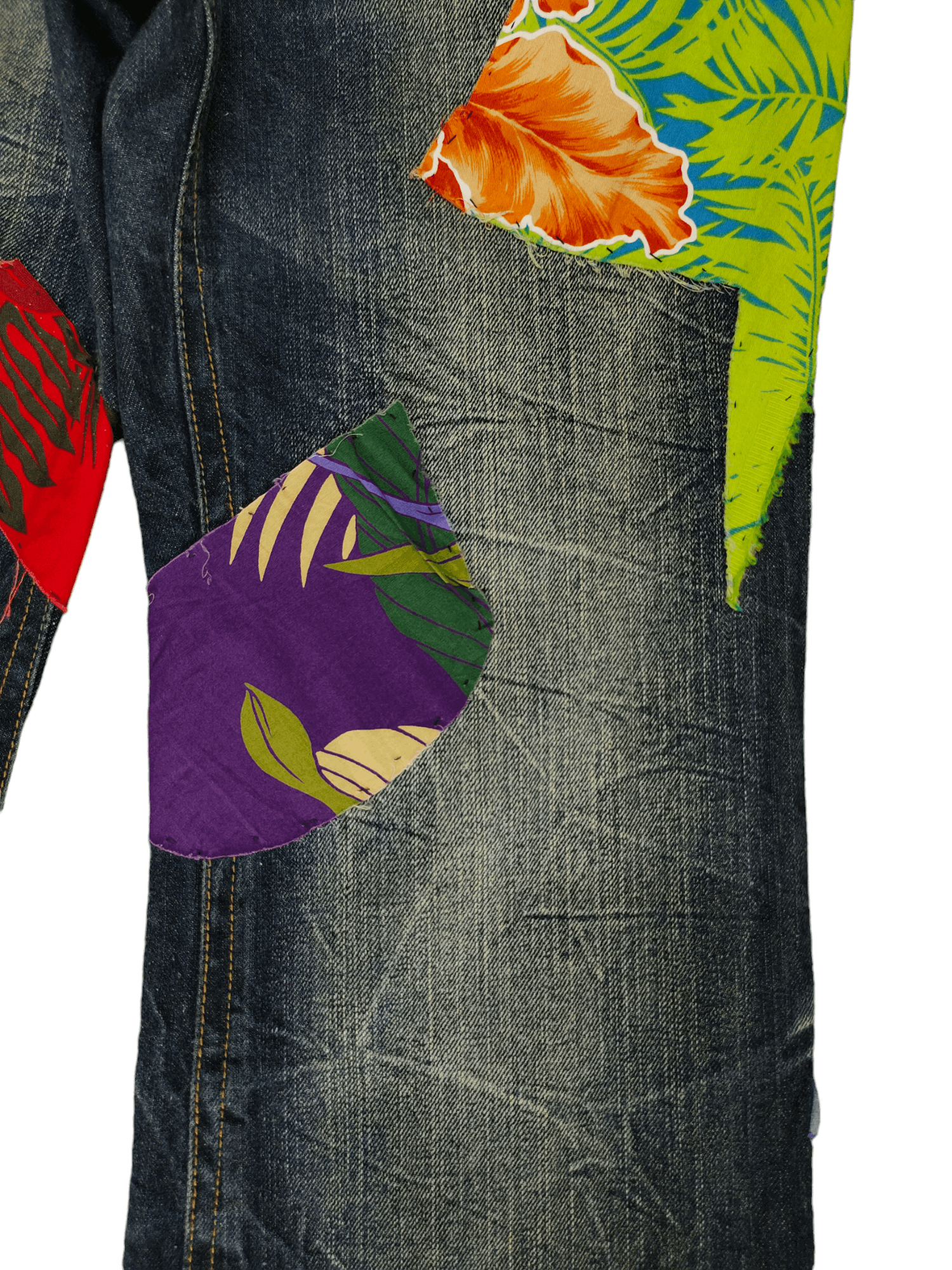 If Six Was Nine Flare Jeans Japan Patchwork Faded Boot Cut Y2k Lgb Size US 29 - 6 Thumbnail