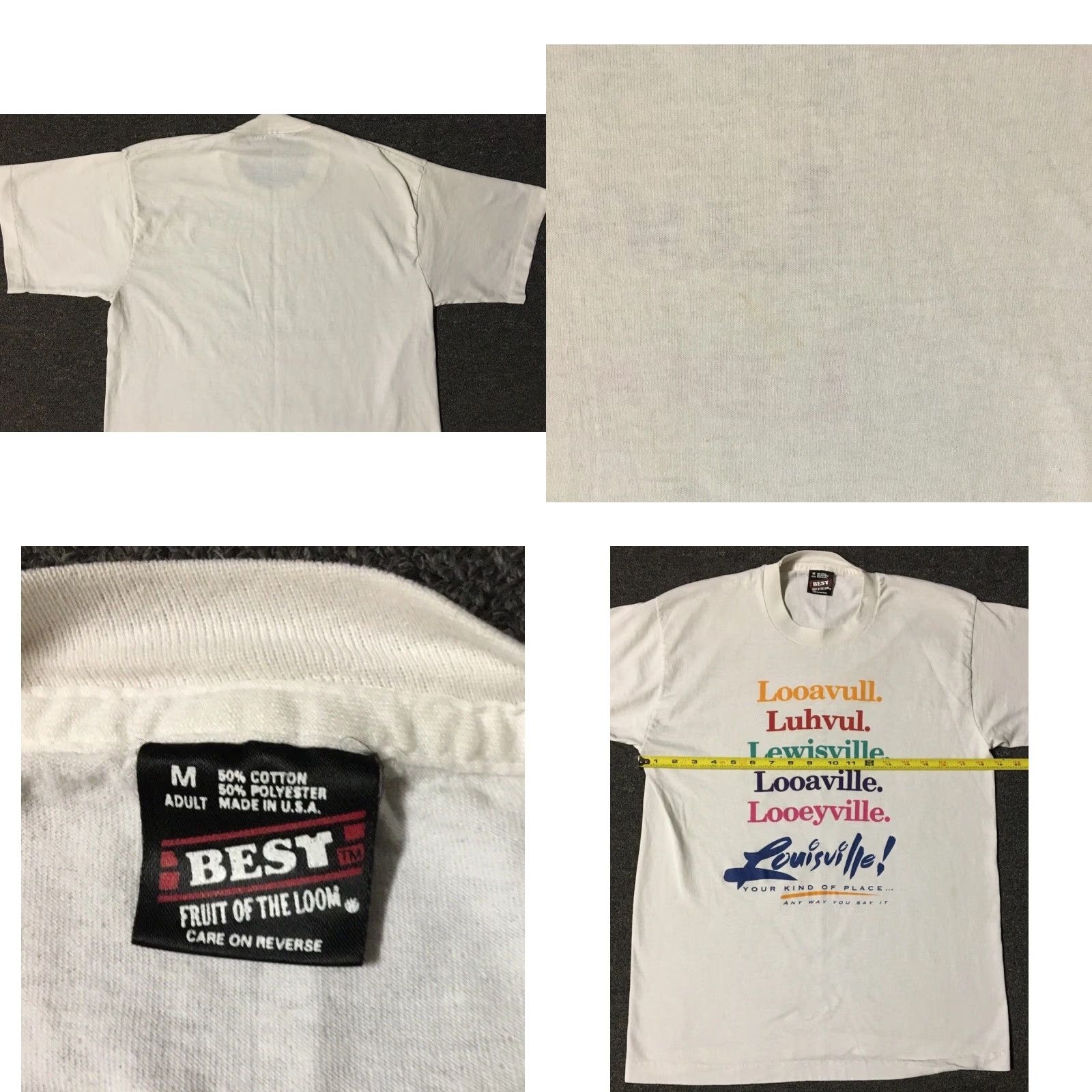 Vintage Vtg 90s Louisville Kentucky However You Say It Faded Shirt M White Grunge Funny Joke Size US M / EU 48-50 / 2 - 9 Thumbnail
