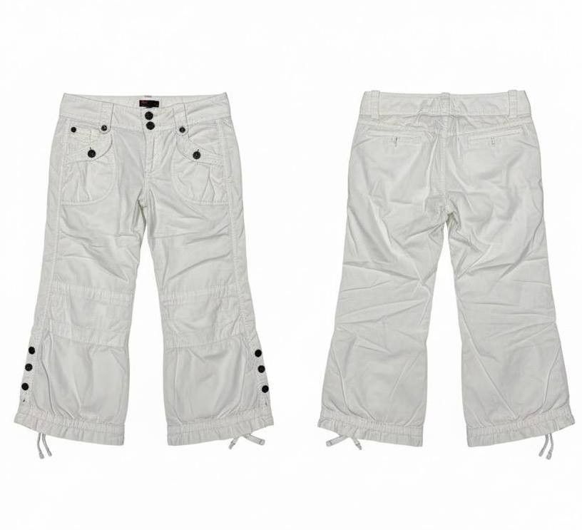 Diesel Diesel White Cargo Pants – Size 29 – Y2K Utility Style Size 29" - 1 Thumbnail