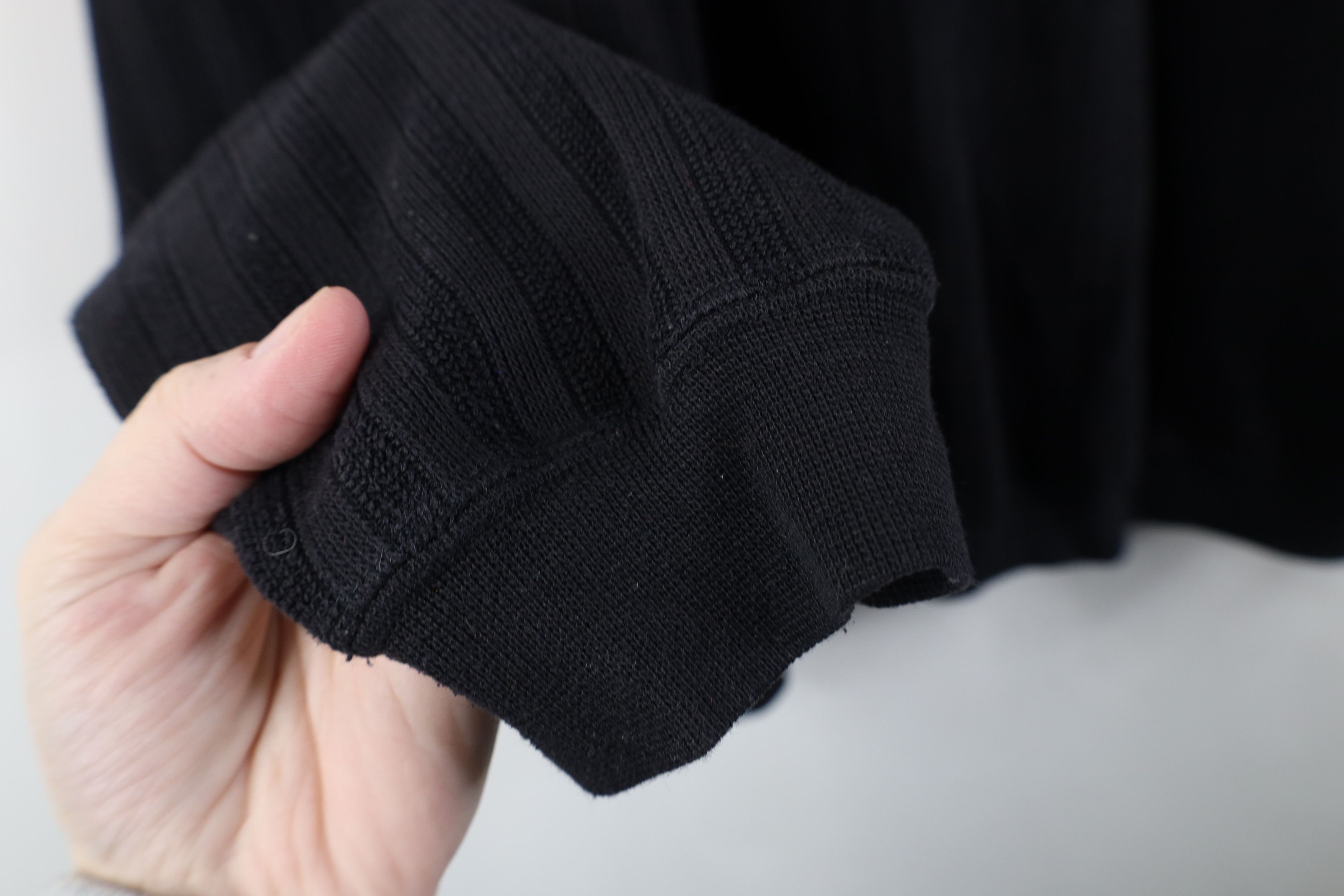 Vintage Vintage 90s Streetwear Ribbed Knit Pullover Polo Shirt Black Size US XL / EU 56 / 4 - 10 Thumbnail