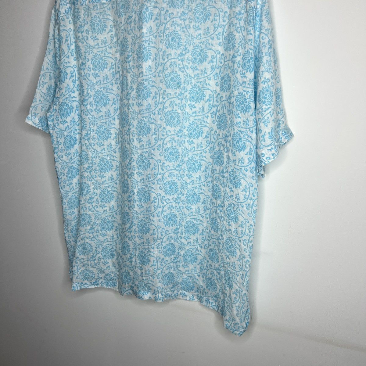 Designer × Ermenegildo Zegna × Z Zegna Ermenegildo Zegna Shirt Button Up Linen Blue Full Print Size US L / EU 52-54 / 3 - 11 Thumbnail