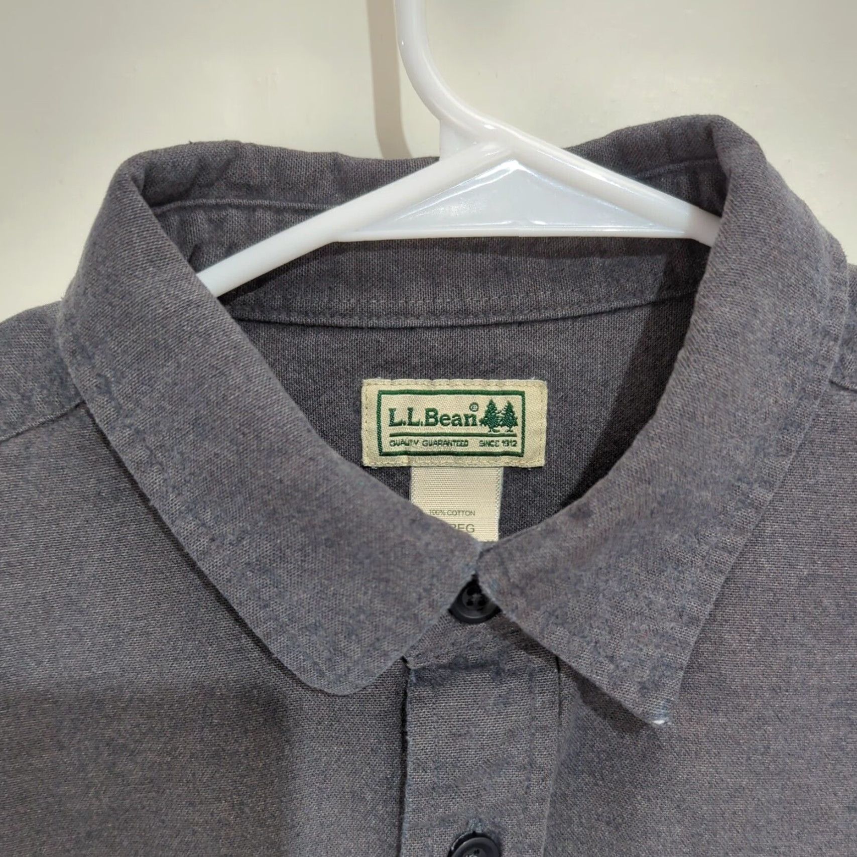 Vintage LL Bean Chamois Gray Button Up Shirt Men’s Large Reg Traditional Fit Thick Size US L / EU 52-54 / 3 - 3 Thumbnail