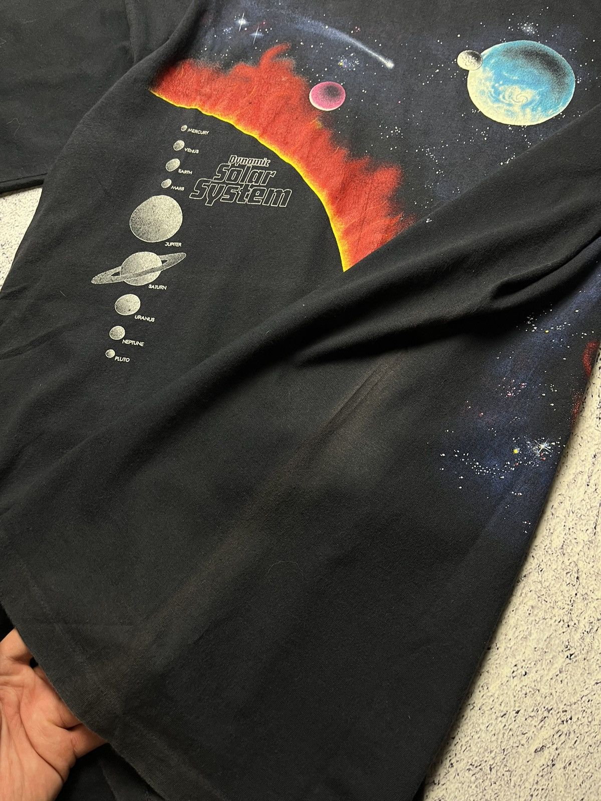 Vintage 1990 Vintage Peter Kull Solar System Graphic T-Shirt 90s Size US XL / EU 56 / 4 - 13 Thumbnail