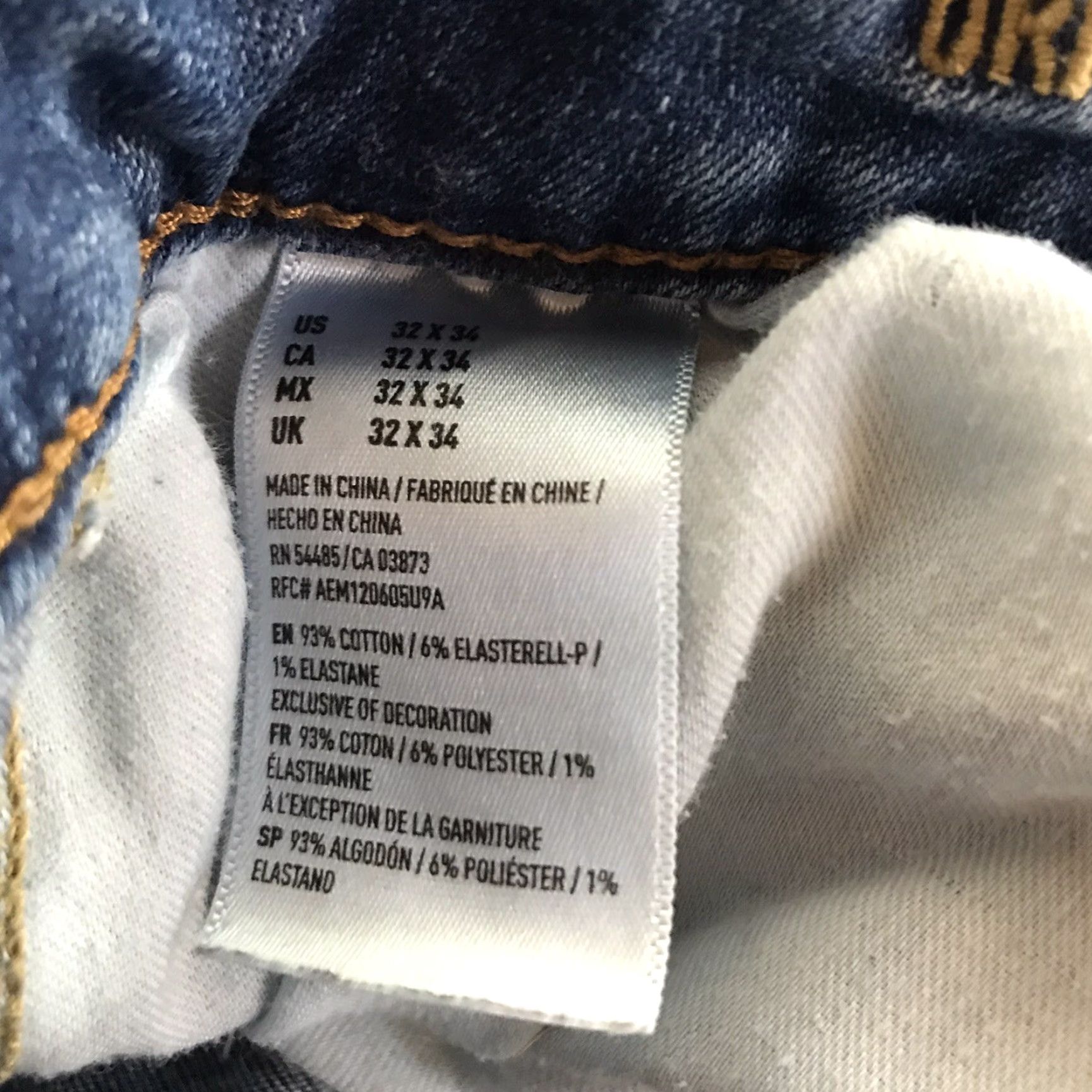 American Eagle Outfitters VINTAGE American Eagle Active Flex Men's Jeans Straight Fit 32X34 Cotton Elastane Blue Light Wash Size US 32 / EU 48 - 5 Thumbnail