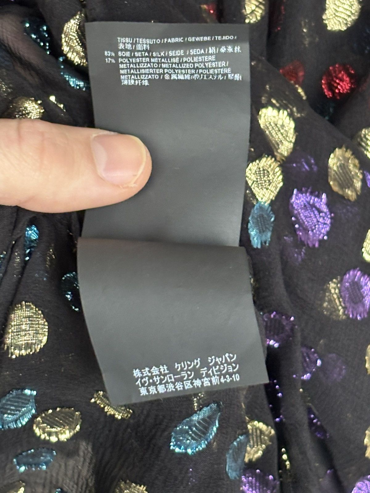 Saint Laurent Paris Saint Laurent Sequined Dots Silk Blouse Size M / US 6-8 / IT 42-44 - 8 Thumbnail