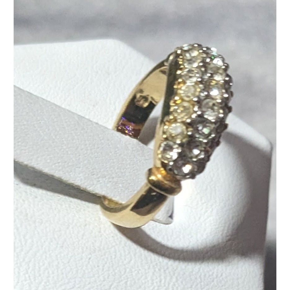 Other Elegant Glam Triple Crystal Layer Gold Tone Ring Size 5 Size ONE SIZE - 2 Thumbnail