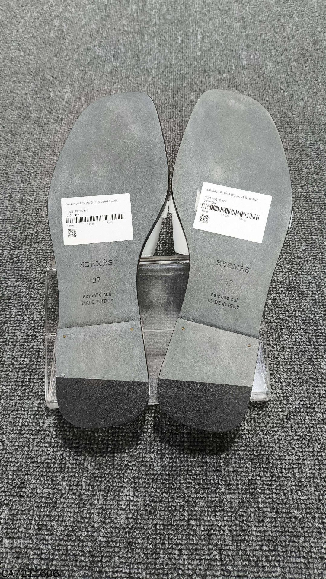 Hermes HERMES white kelly silver buckle slide sandals 37 Size US 6 / IT 36 - 7 Thumbnail