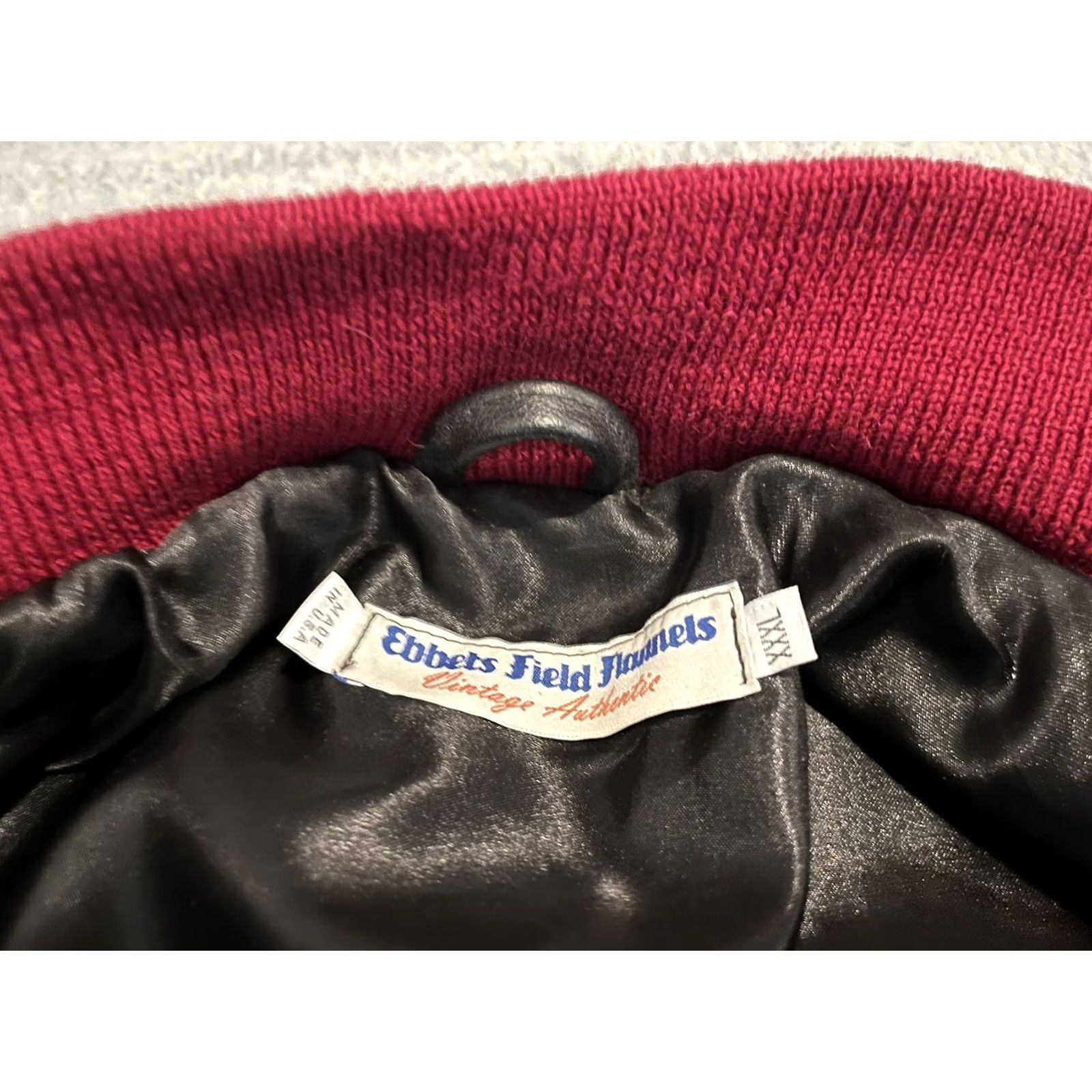 Ebbets Field Flannels VINTAGE Ebbets Field Flannels YMBA Baseball Jacket Wool Leather 3XL Red Bomber Jacket Mens Jeans? Size US XXL / EU 58 / 5 - 3 Thumbnail