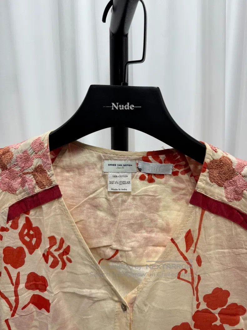 Dries Van Noten Dries Van Noten size:36 Embroidered Flower Short-Sleeve To Size S / US 4 / IT 40 - 4 Thumbnail