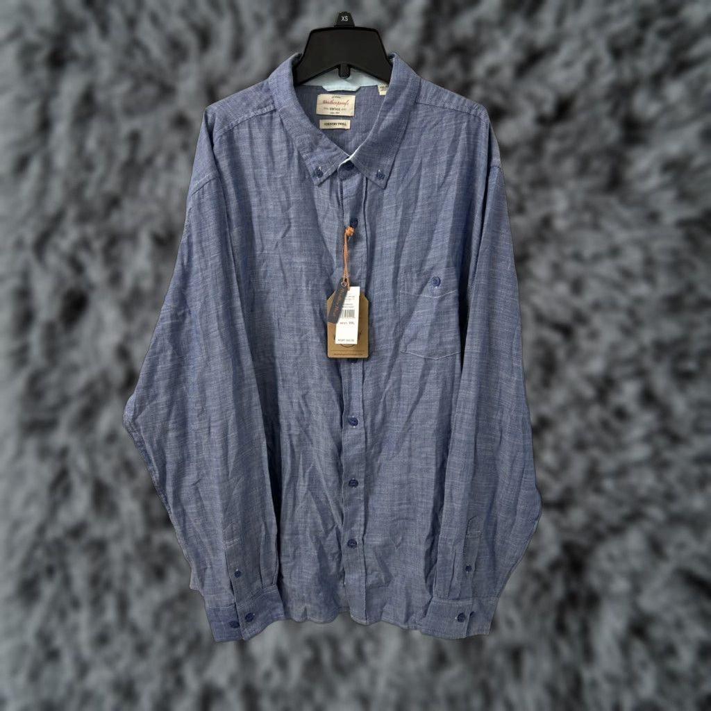 Weatherproof VINTAGE Weatherproof Shirt Mens 2XL Blue Country Twill Button-Down Long Sleeve Size US XXL / EU 58 / 5 - 1 Thumbnail