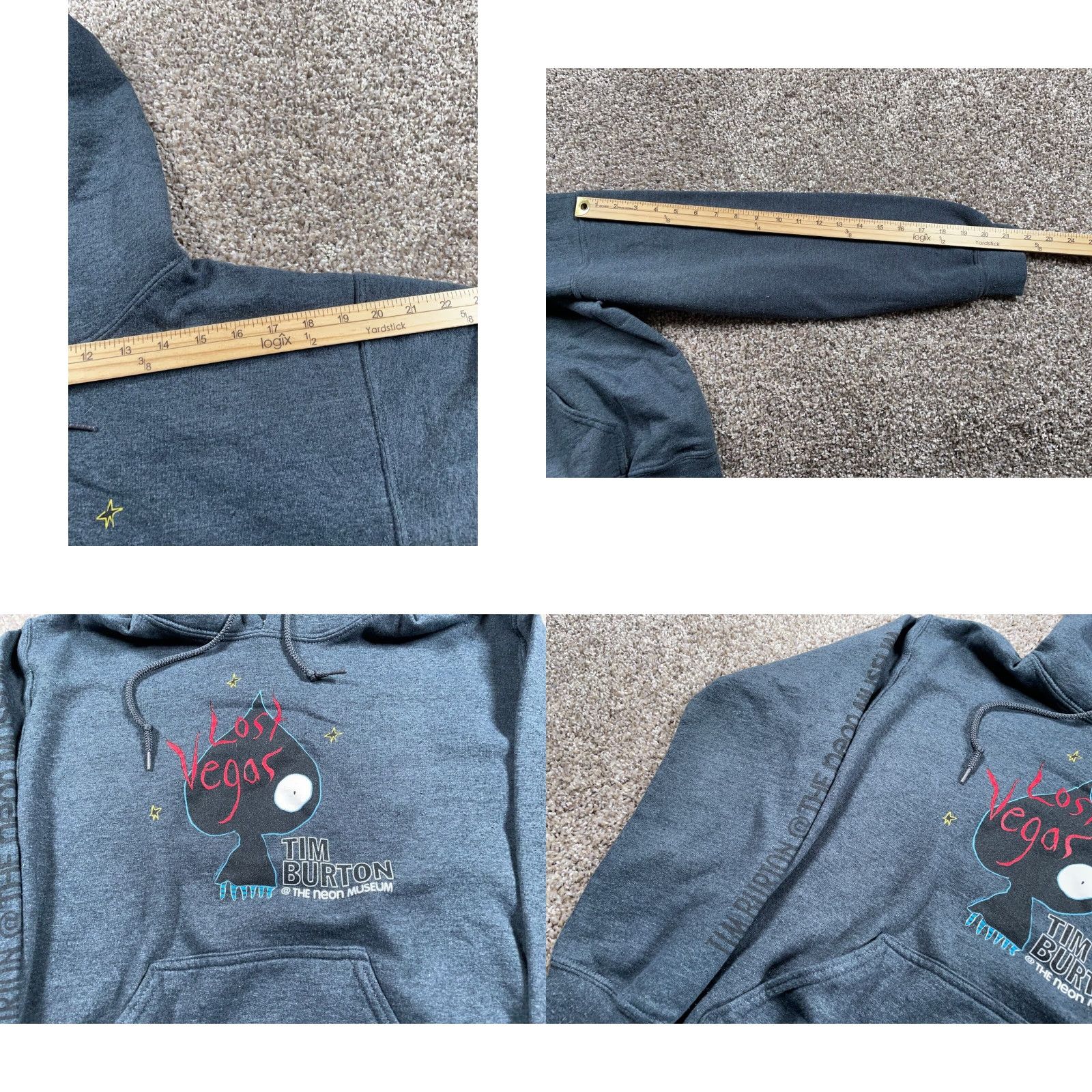 Gildan Tim Burton Lost Vegas Hoodie Adult Small Gray Sweatshirt 50/50 Gildan Shirt Mens City Gothic Graphic Print Vintage: No Size US S / EU 44-46 / 1 - 8 Thumbnail
