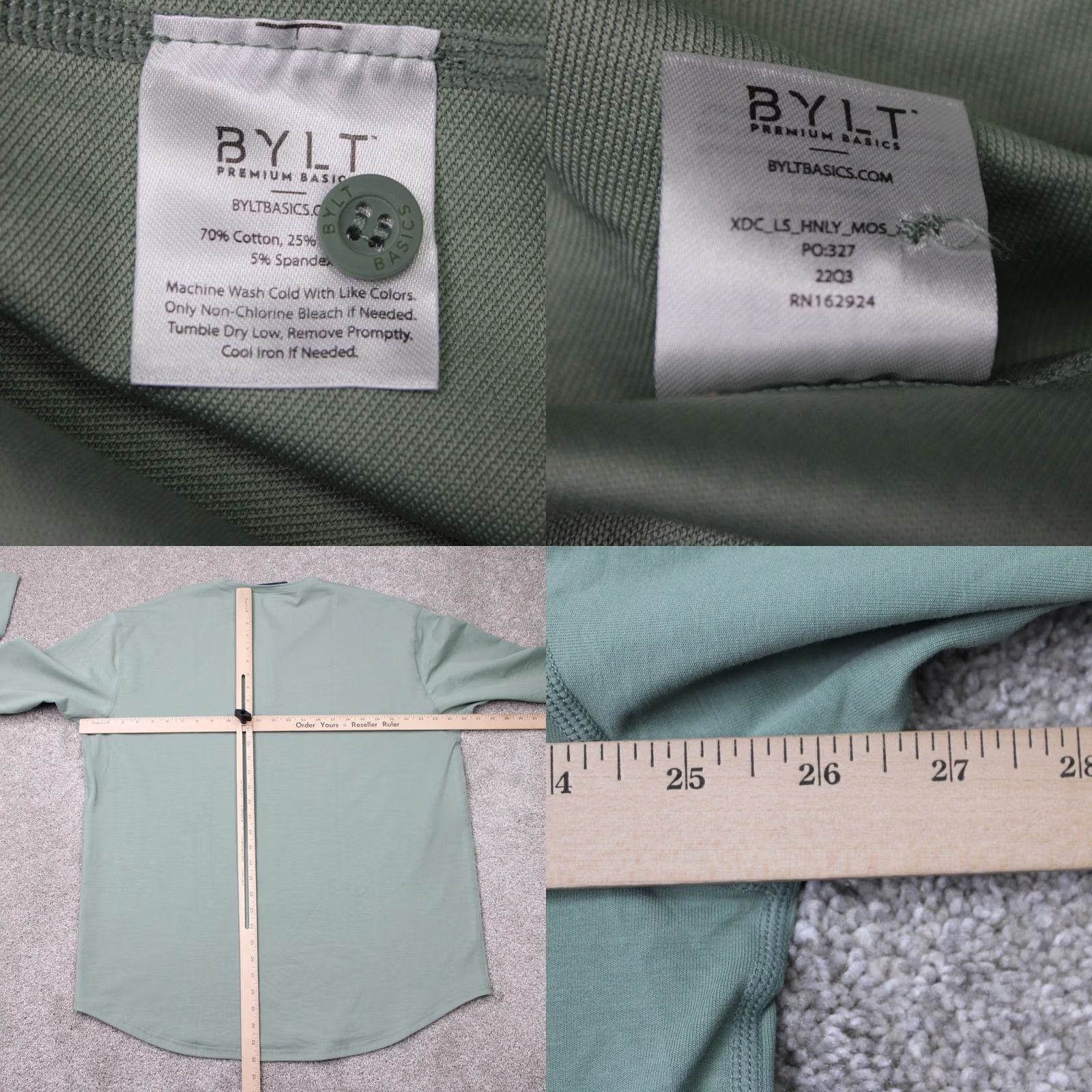 Vintage BYLT Shirt Mens 2XL Green Henley XL NWT Long Sleeve Stretch Pullover T-Shirt Sportsman Classic Cotton Polyester Spandex Relaxed Fit Size US XXL / EU 58 / 5 - 8 Thumbnail