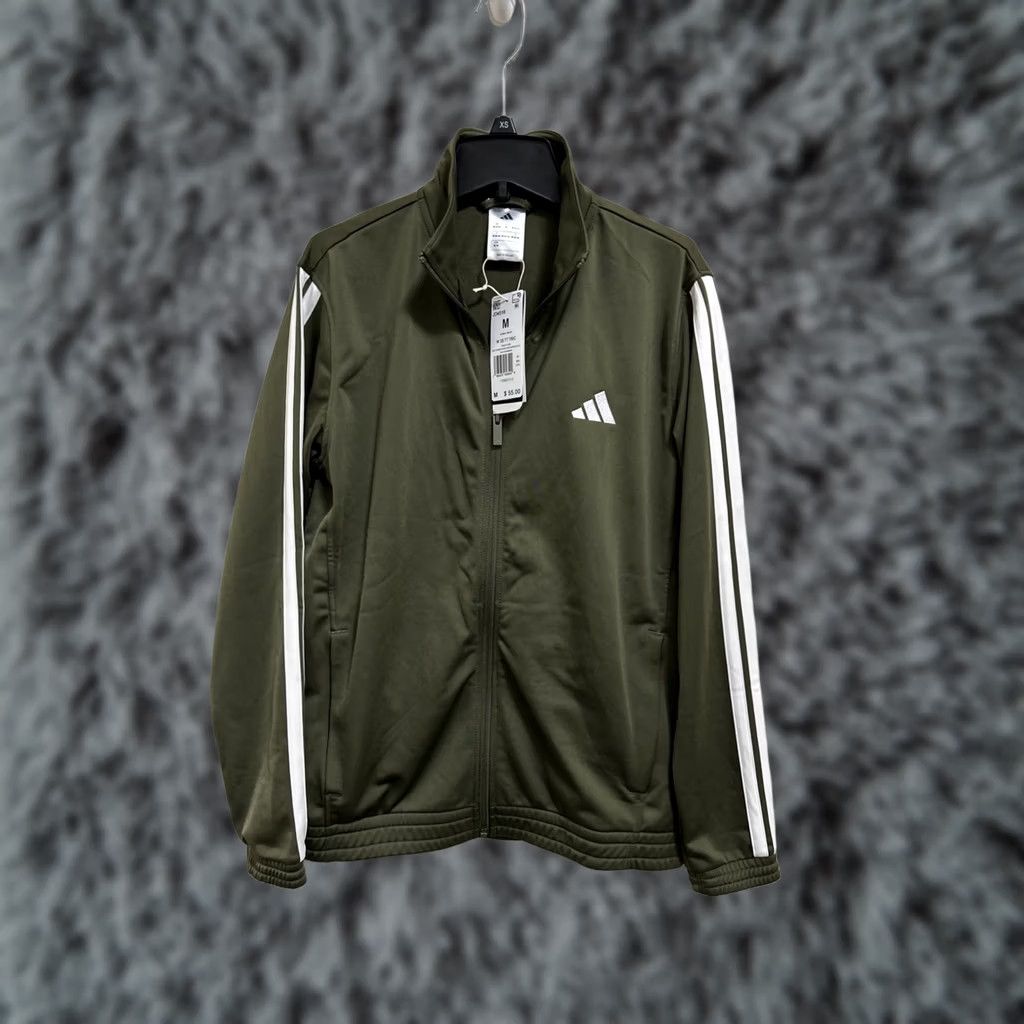 Adidas Adidas Tricot Track Jacket Womens M Olive Green White Full Zip Pockets Casual Travel Slim Fit 80s 90s Retro Sportwear Size M / US 6-8 / IT 42-44 - 1 Thumbnail