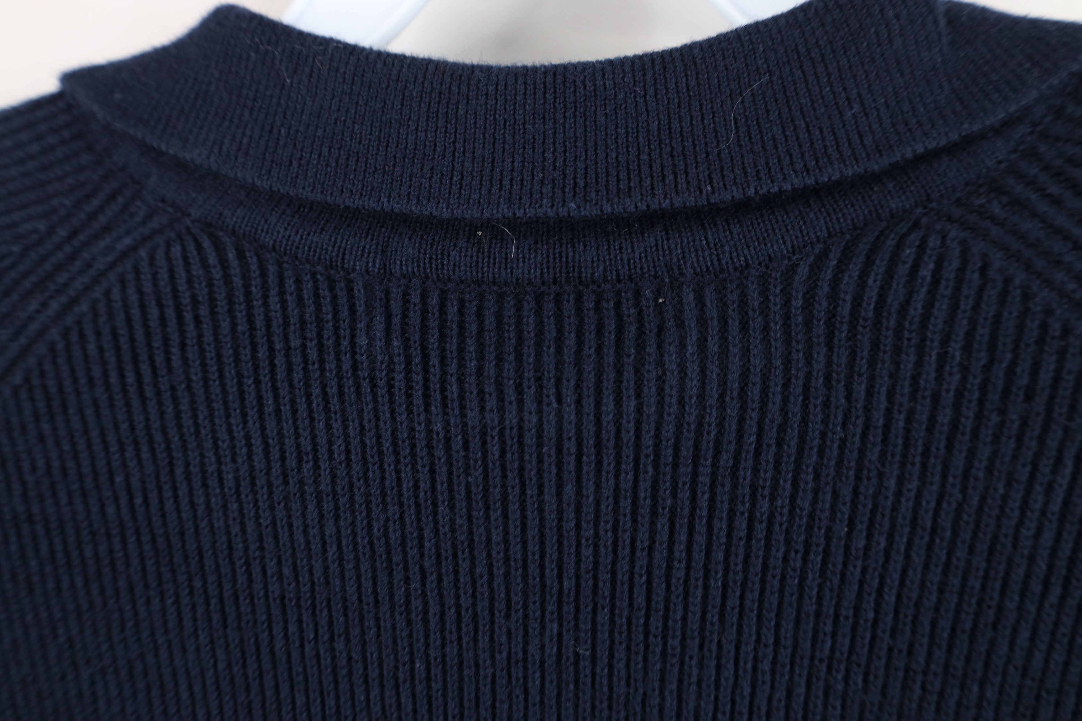 Eddie Bauer Vintage Eddie Bauer Ribbed Knit Collared Sweater Navy Blue Size XL / US 12-14 / IT 48-50 - 9 Thumbnail