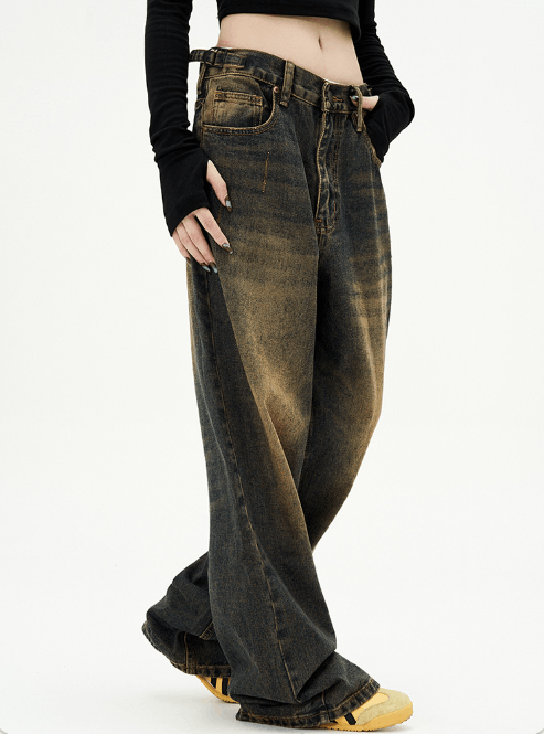 Japanese Brand × Jean Vintage distressed loose wide-leg men's Cleanfit jeans Size US 32 / EU 48 - 3 Thumbnail