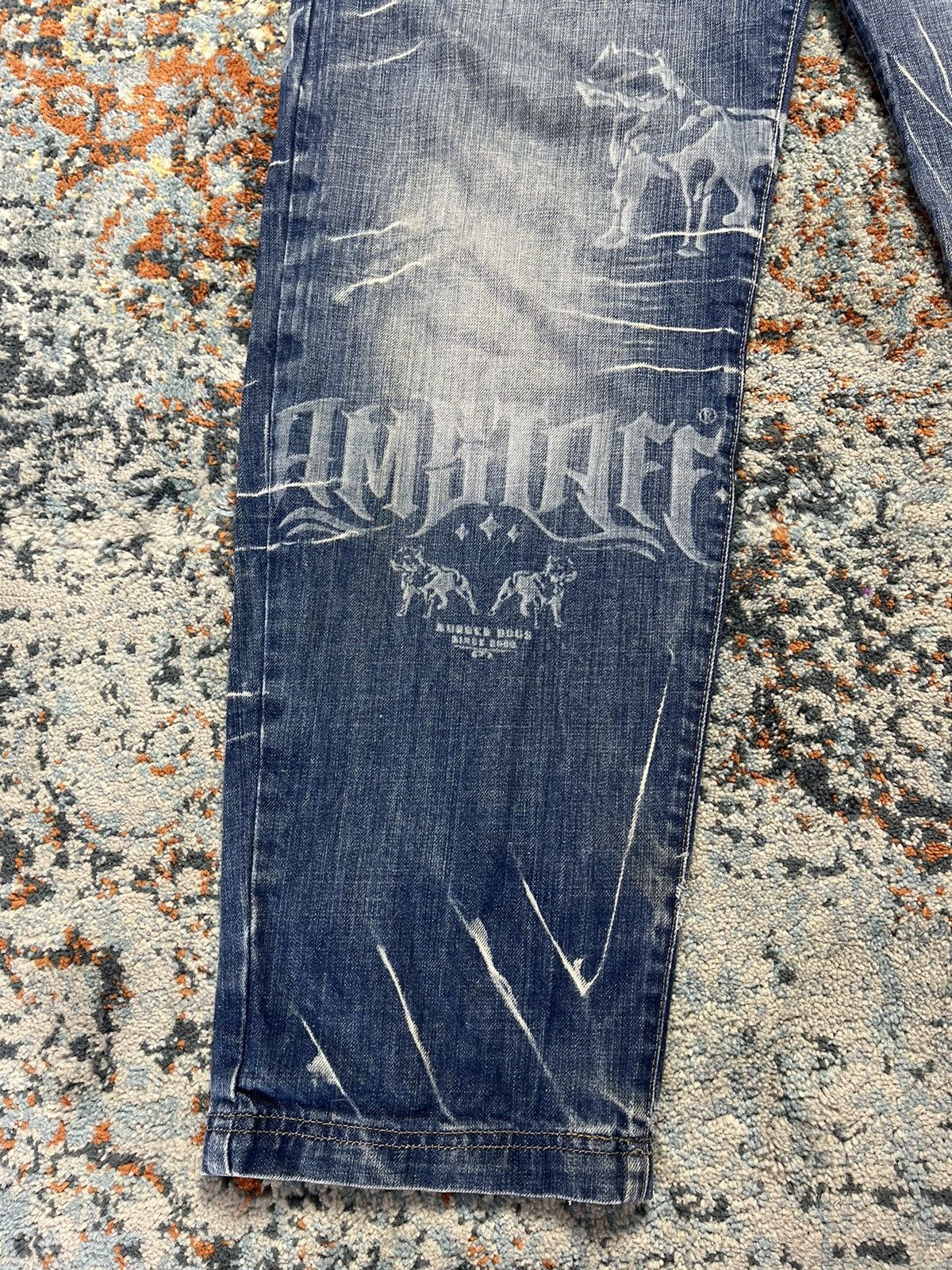 Japanese Brand × Vintage Vintage y2k Amstaff Wear print denim pitbull AOP graphic Size US 34 / EU 50 - 7 Thumbnail