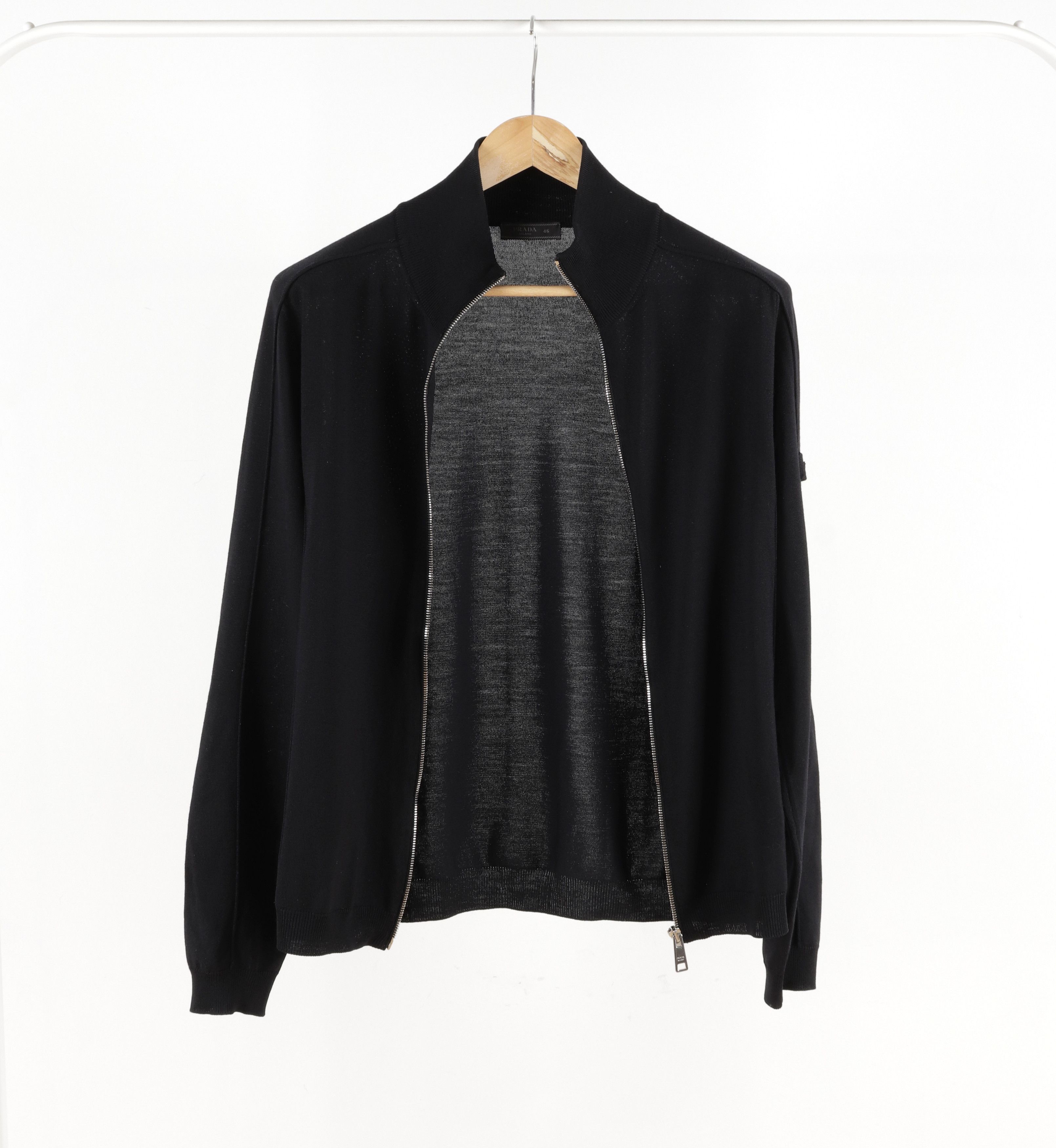 Prada PRADA Wool Black Zippered Jacket Size US S / EU 44-46 / 1 - 7 Thumbnail