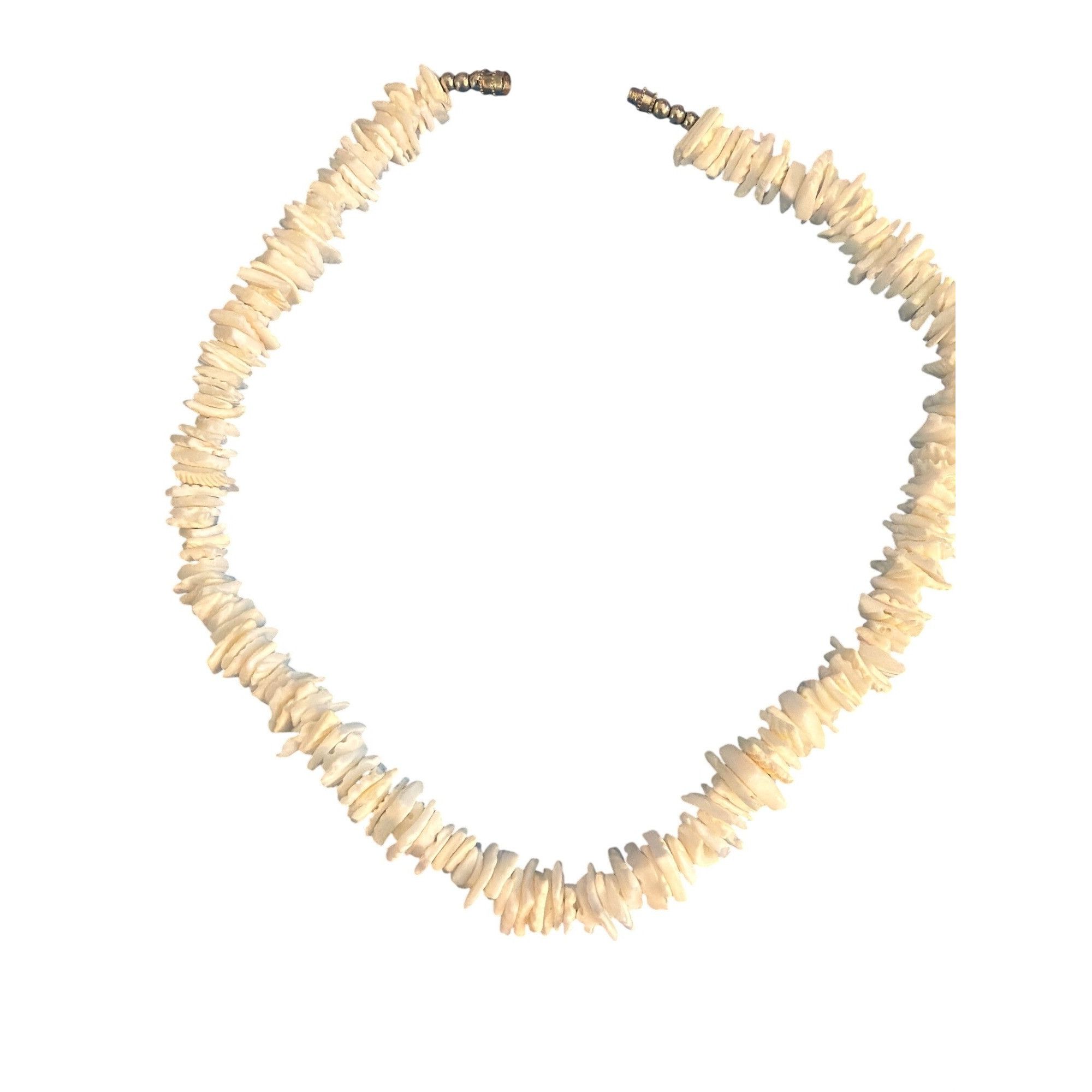 Other Vintage White Puca Shell Beaded Necklace Screw Barrel Clasp Size ONE SIZE - 5 Thumbnail