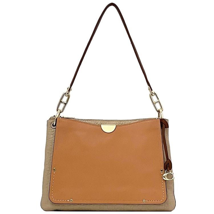 Coach Shoulder Bag Orange Leather, Women's