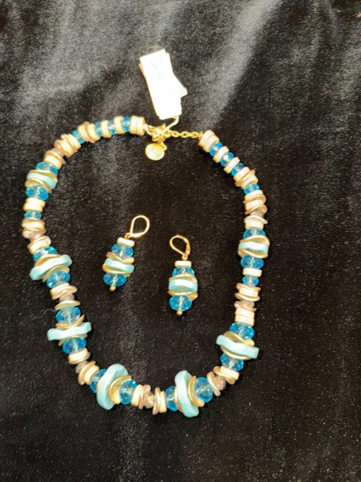 Jones New York JONES NY, JNY, Necklace & Earring Set, Gold Tone Chain Beads Size ONE SIZE - 1 Thumbnail