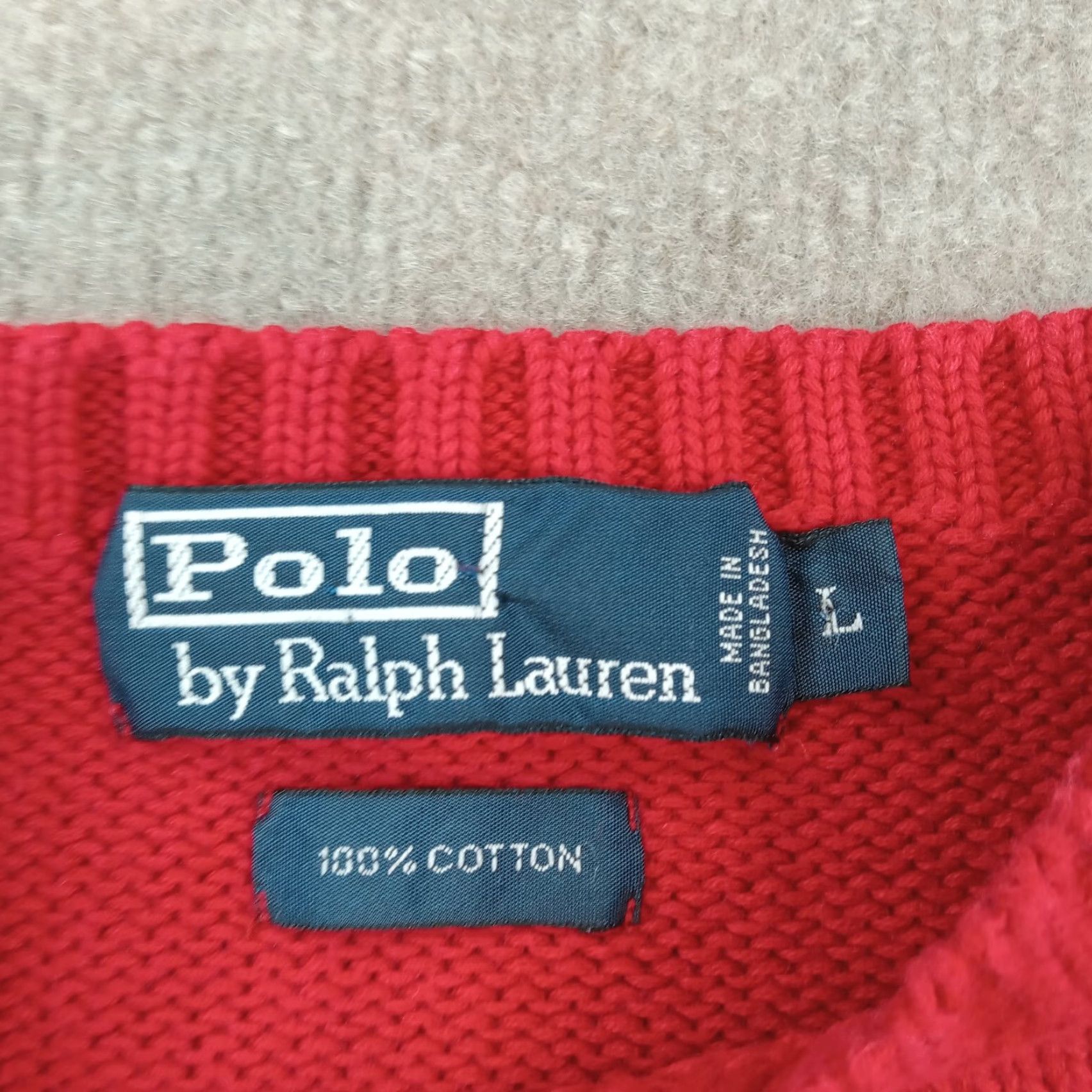 Ralph Lauren Polo Ralph Lauren Sweater Mens Large Red Crew Neck Long Sleeve Pony Cotton Size US L / EU 52-54 / 3 - 6 Thumbnail