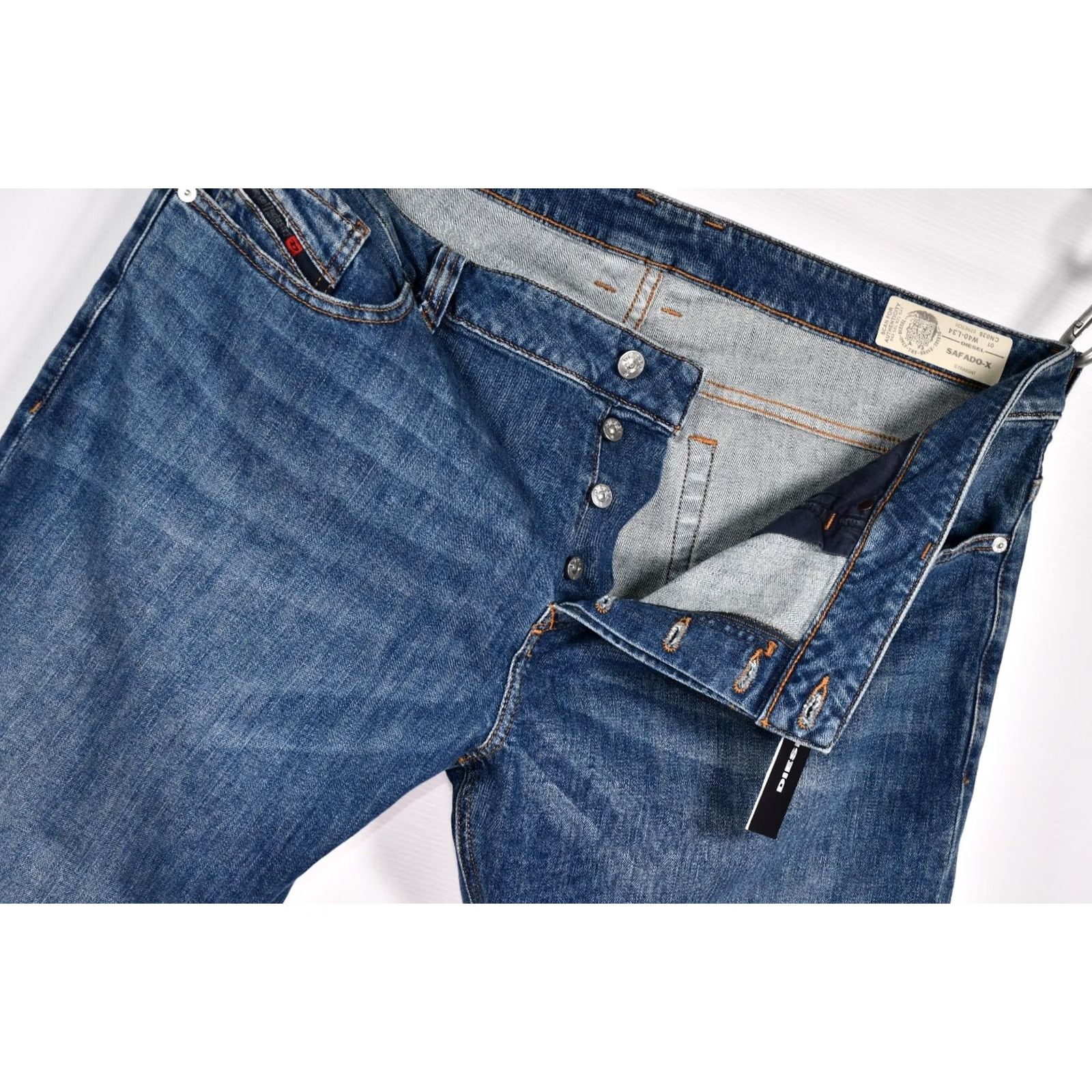 Diesel Diesel SAFADO-X Straight Jeans Men W40/L34 Blue Denim 5-Pocket Stretch 100% Genuine NEW 40x34-34 Inseam SZ W40/L34 Size US 40 / EU 56 - 7 Thumbnail