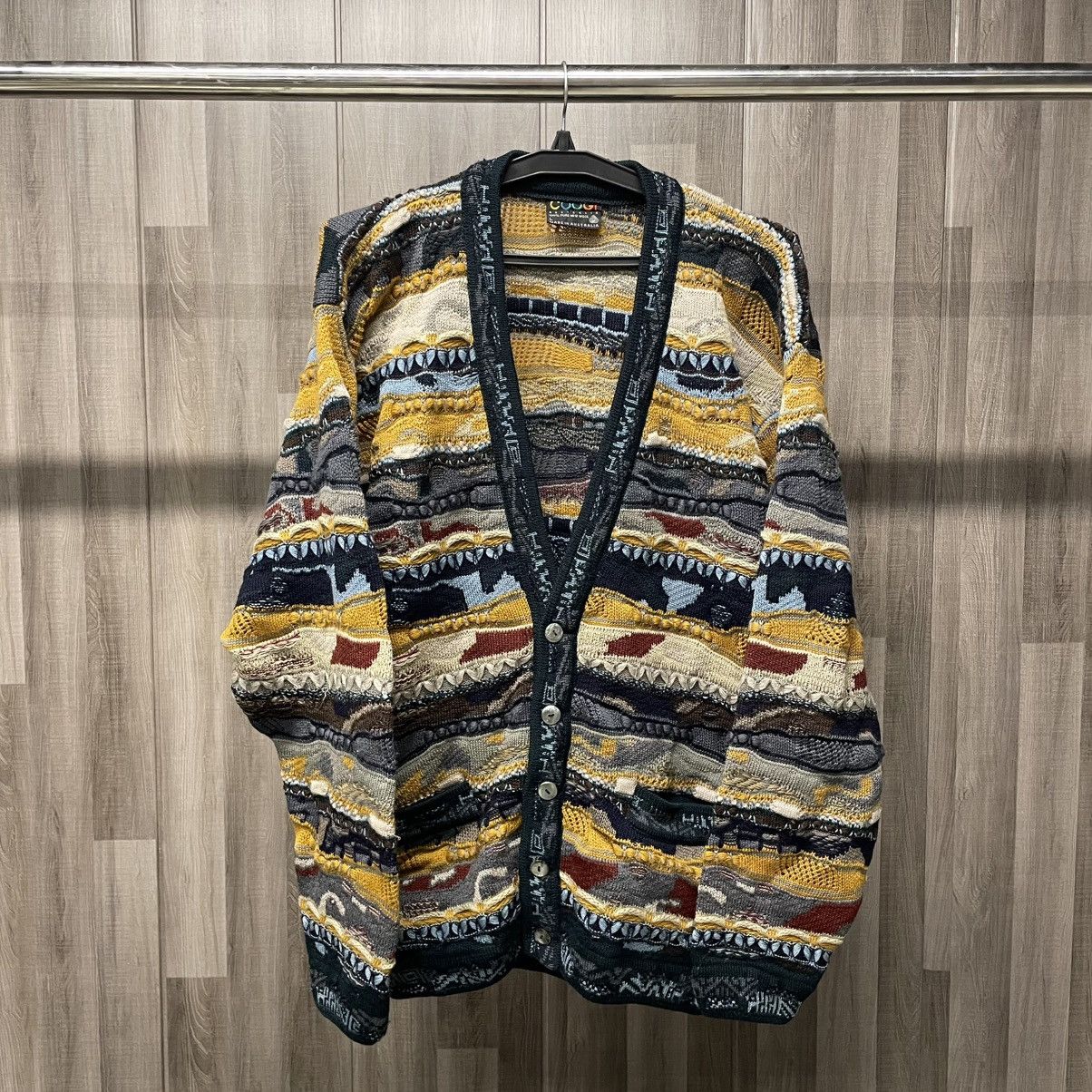 Coogi × Vintage Vintage COOGI Sweater Cardigan 3D Knit Colorful 