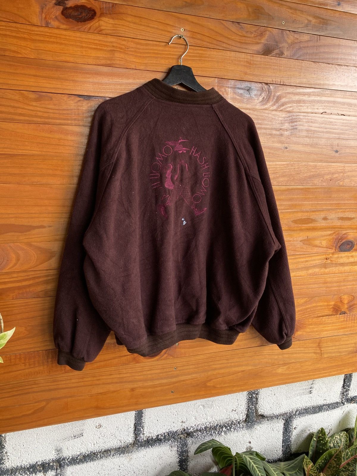 Japanese Brand Vintage HASH Uomo Cheerful Dog Wool Bomber Jacket Size US L / EU 52-54 / 3 - 11 Thumbnail
