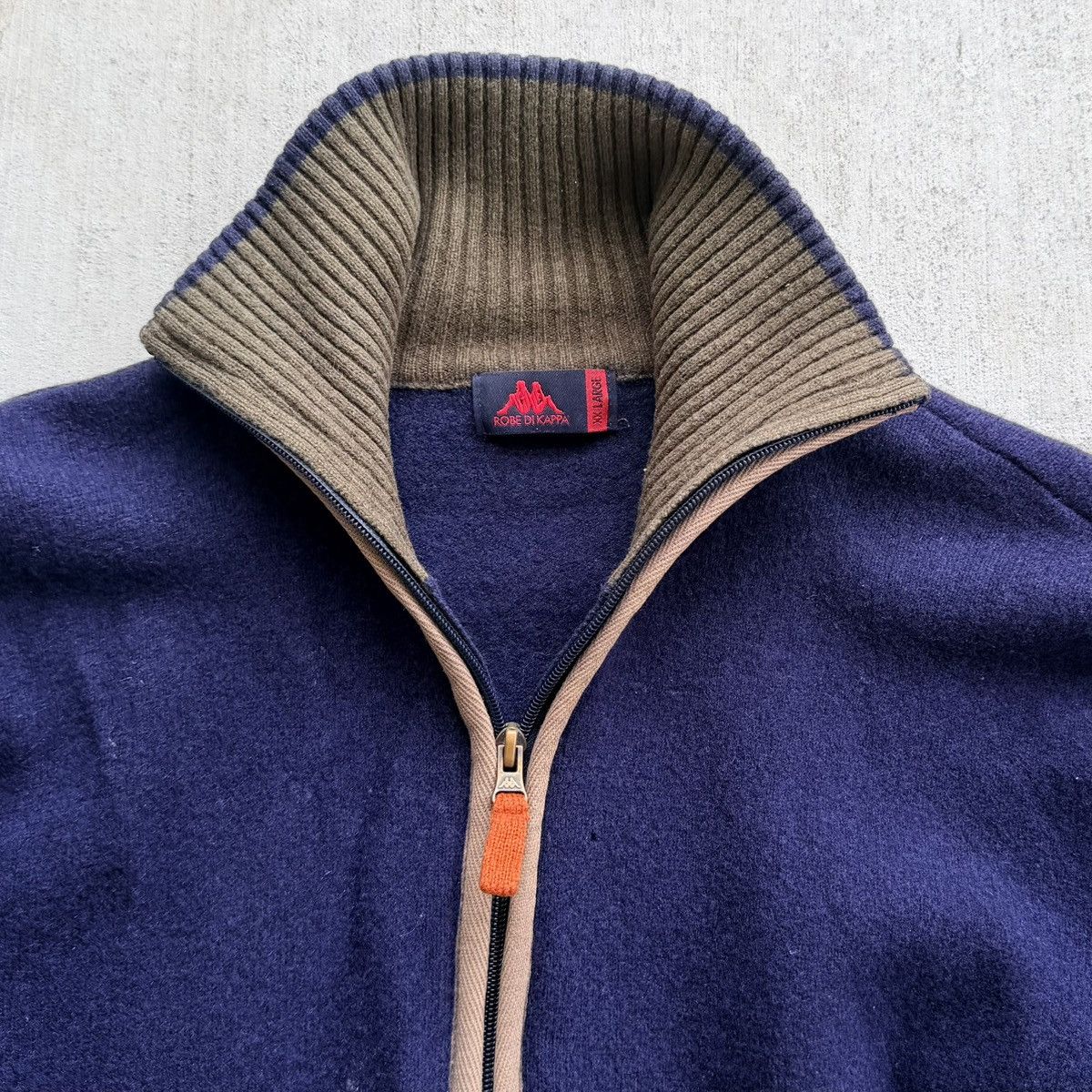 Kappa Vintage Robe Di Kappa Wool Sweater Zip Up Large Slim 80s Size US L / EU 52-54 / 3 - 2 Thumbnail