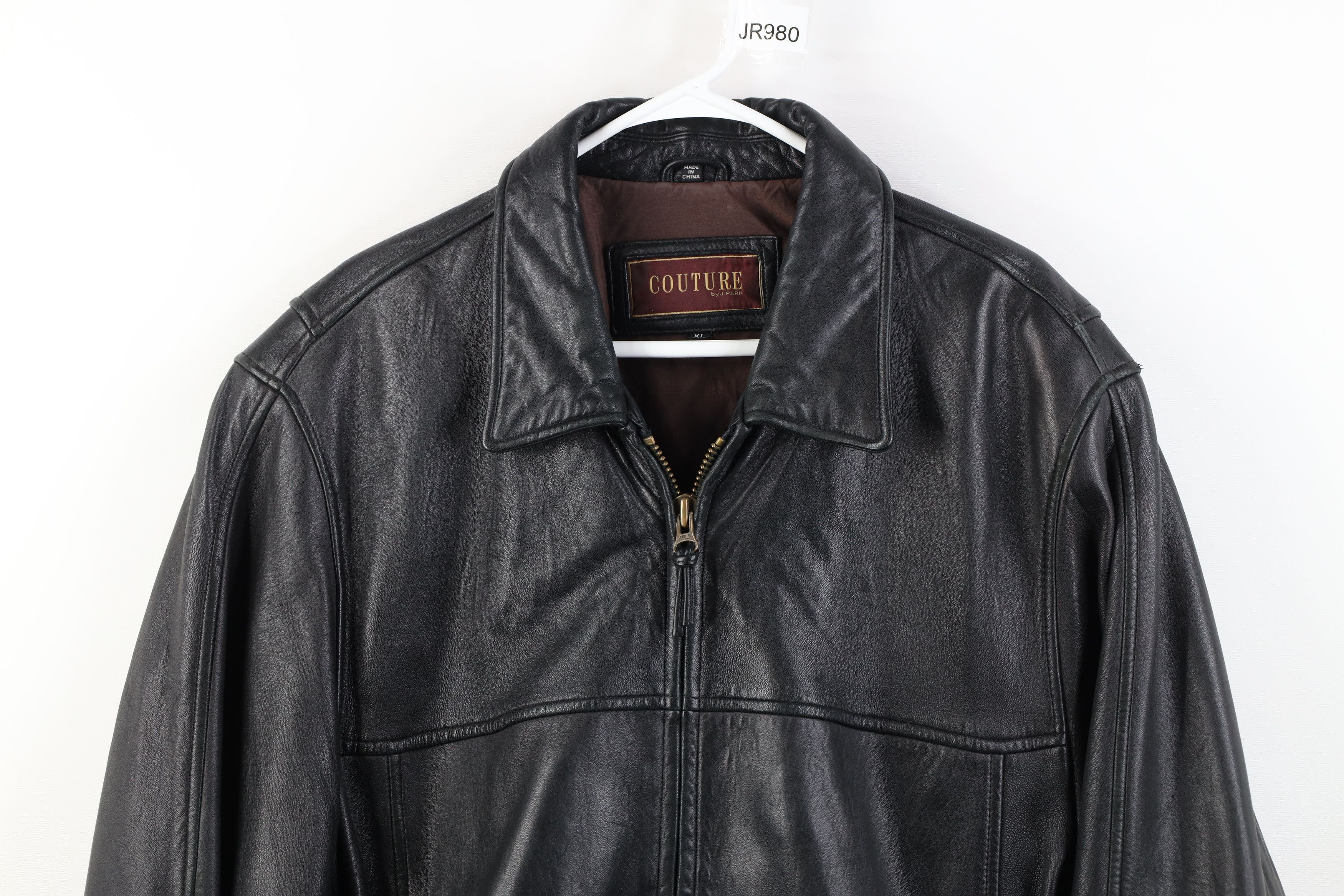 Vintage Vintage 90s Streetwear Soft Leather Full Zip Jacket Black Size US XL / EU 56 / 4 - 2 Thumbnail
