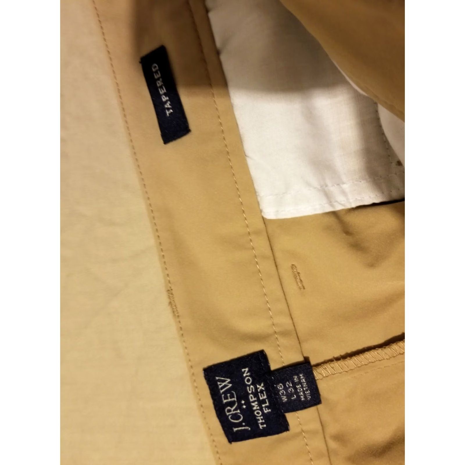 J.Crew Mens J. Crew Khaki Dress Pants Performance Slack Chino Trouser 36x32 Beige Stretch Style Size US 36 / EU 52 - 5 Thumbnail