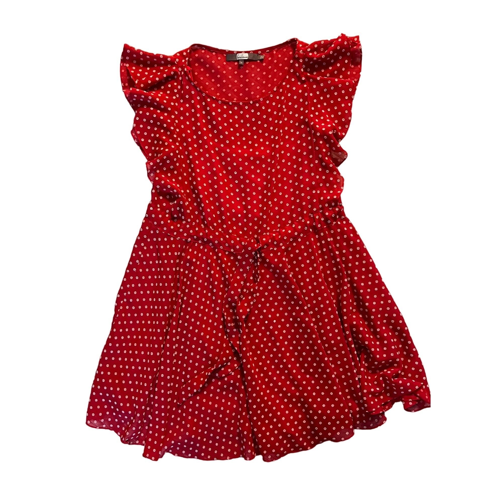 Anthropologie Anthropologie Eva Franco 4 6 Fluttered Conchita Dress Red Dr Size S / US 4 / IT 40 - 4 Thumbnail