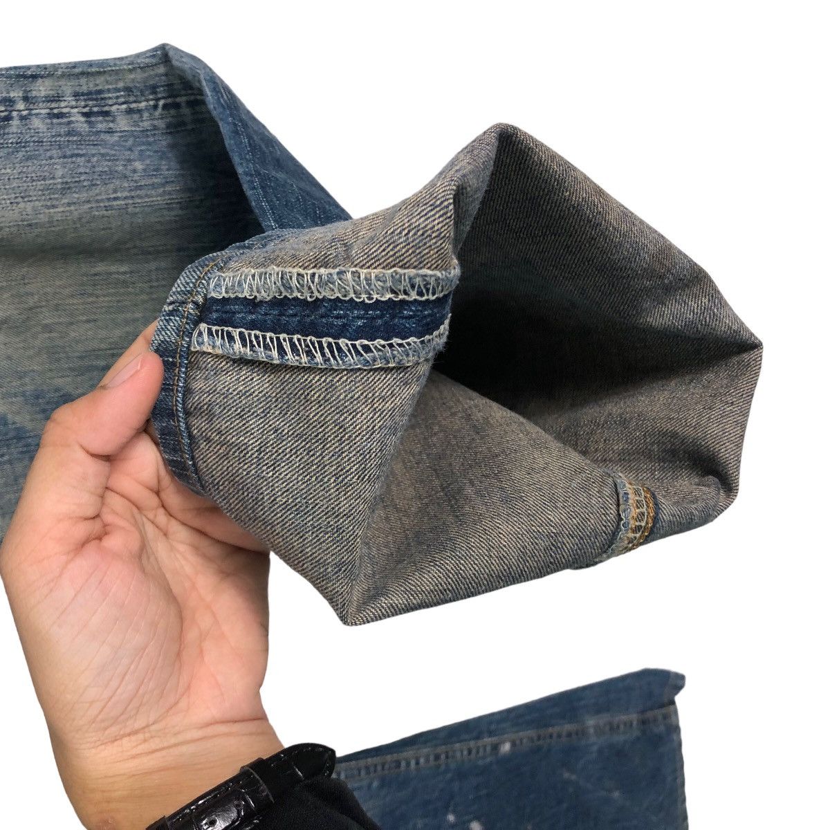 Japanese Brand 🔥Rusty Holes Punk Denim Biker Denim Craft Japan Made Size US 34 / EU 50 - 14 Thumbnail