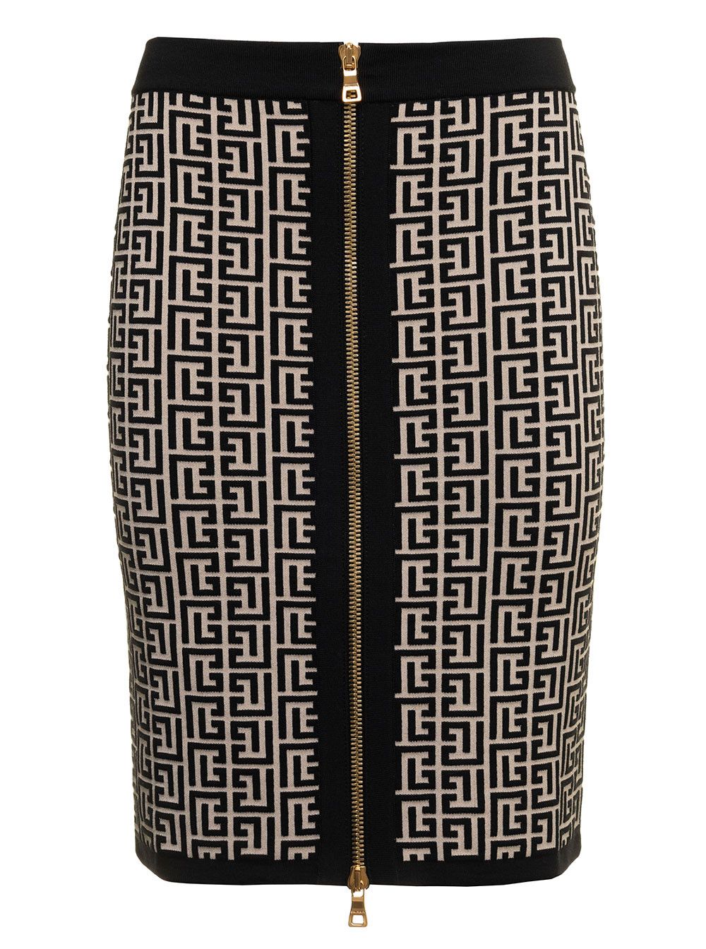 Balmain Balmain Woman's Monogram Wool Pencil Skirt with Zip Size 27" / US 4 / IT 40 - 1 Thumbnail