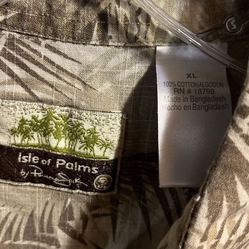 Panama Jack Isle Of Palms Men’s XL Beige Floral Hawaiian SS Cotton Shirt Size US XL / EU 56 / 4 - 3 Thumbnail