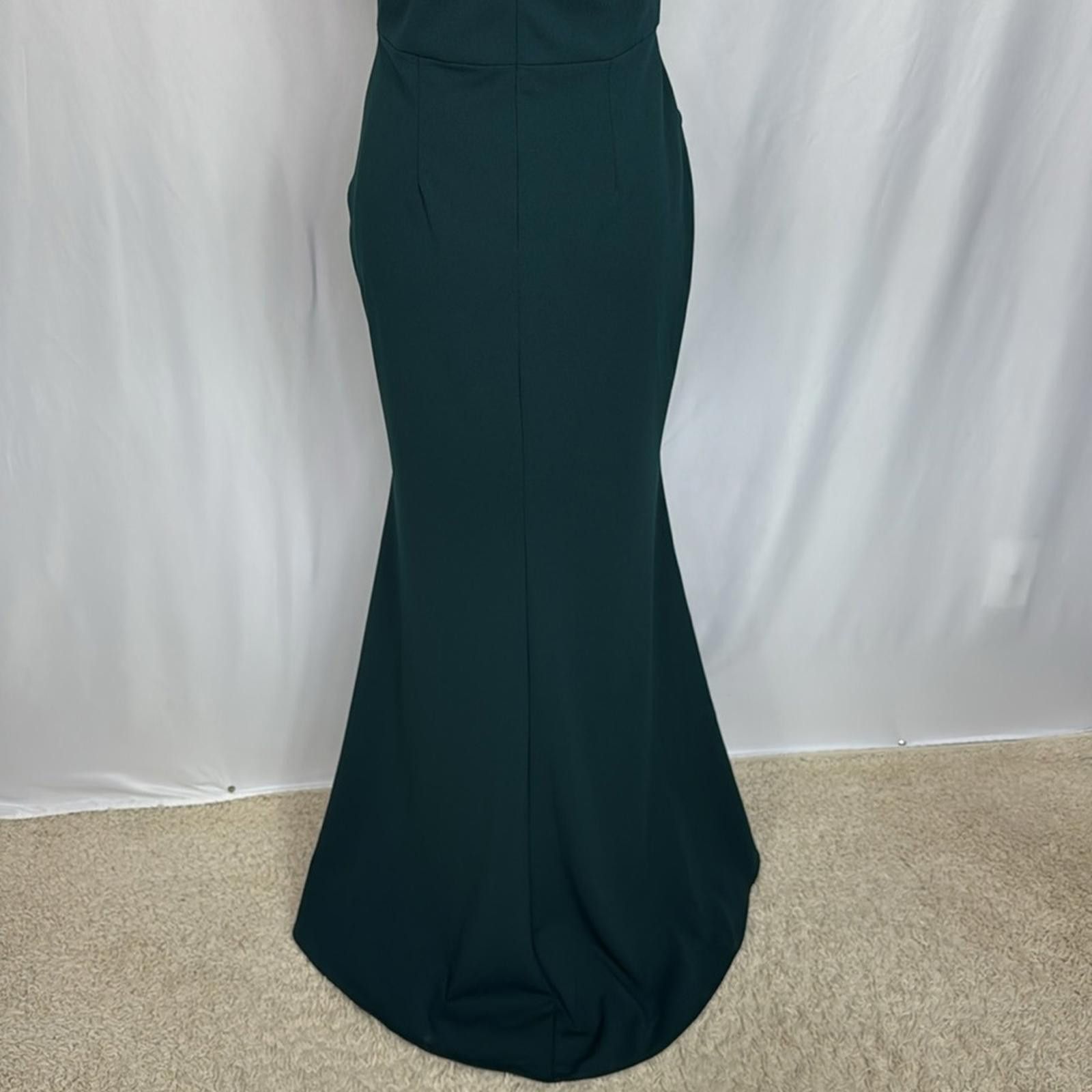Designer Betsy and Adam Christina Ruffled Bow Dress Size 10 Green Size L / US 10 / IT 46 - 10 Thumbnail