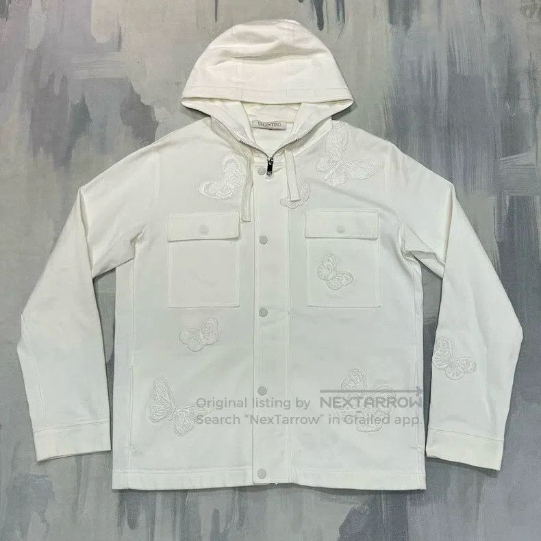 Valentino Valentino Butterfly embroidered 104 denim hooded jacket Size M / US 6-8 / IT 42-44 - 1 Thumbnail