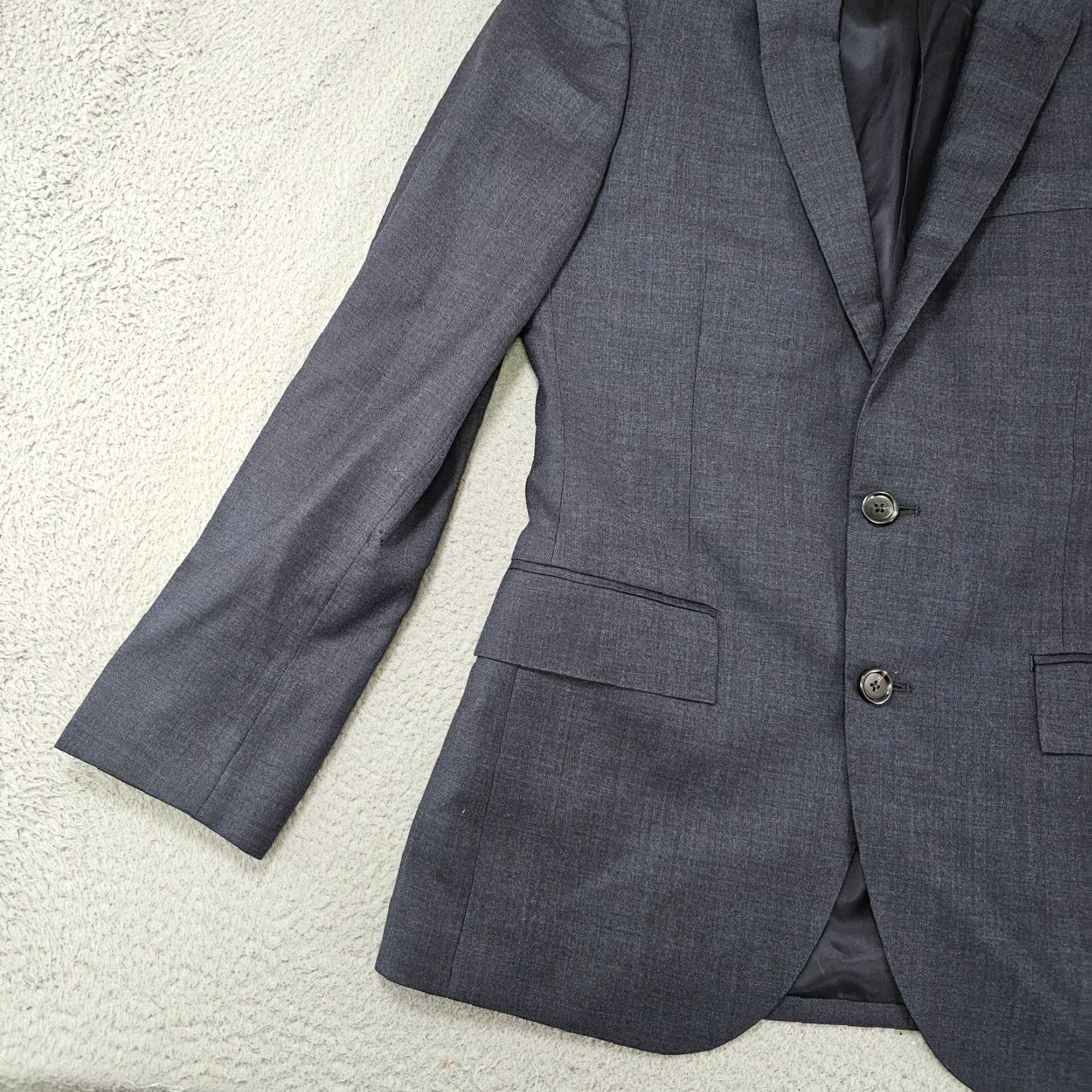 J.Crew J. Crew Blazer Mens 36S Blue Wool Short Single-Breasted Notch Lapel 2-Button Double-Vented Regular Fit Jacket Coat Size 36R - 3 Thumbnail
