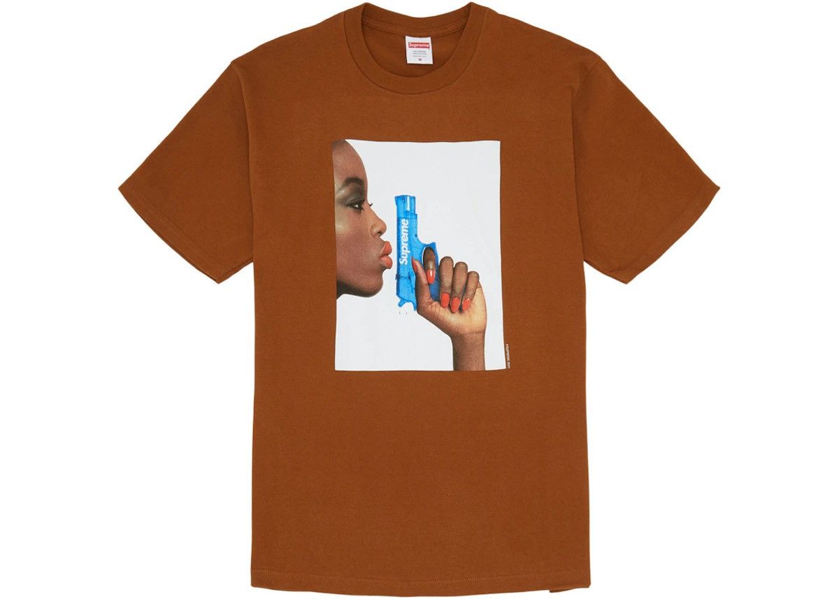 image of Supreme Water Pistol Tee ‘Brown’, Men's (Size Medium)
