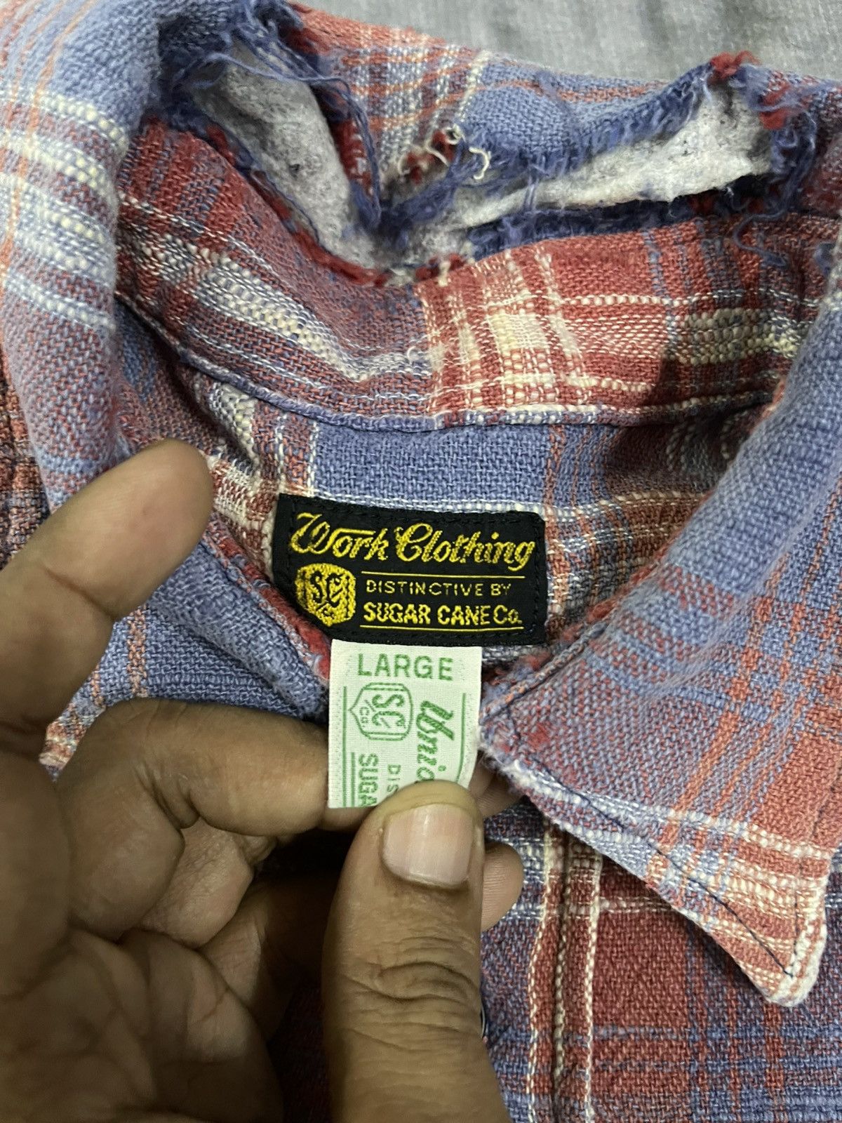 Sugar Cane 90s SUGAR CANE BUTTON UP SHIRT DISTRESSED Size US L / EU 52-54 / 3 - 8 Thumbnail