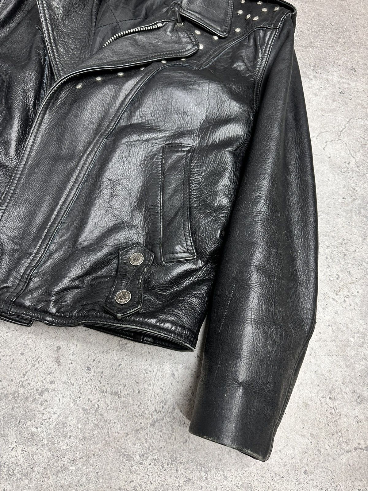 14th Addiction Vintage Leather Jacket Schott Racing Moto Y2K Avantgarde GOA Size US M / EU 48-50 / 2 - 9 Thumbnail