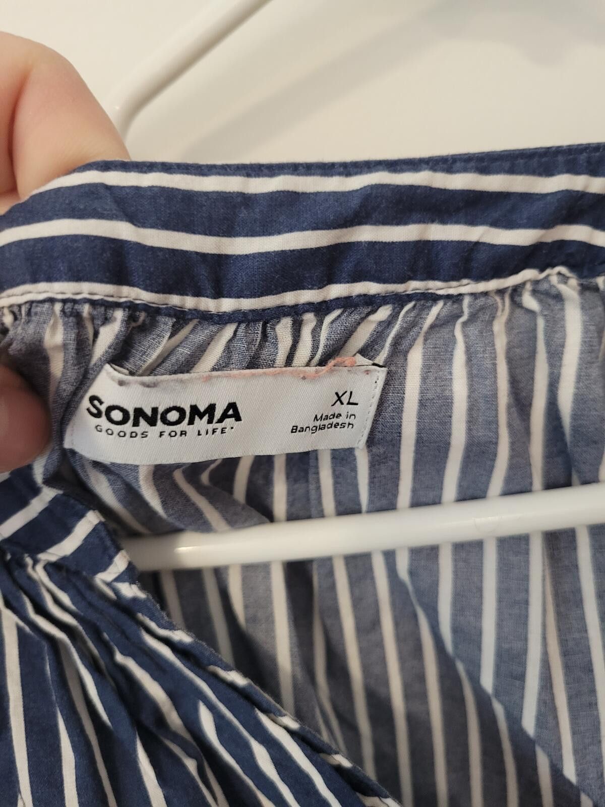Sonoma SONOMA Blue and White Striped Tiered Dress XL Size XL / US 12-14 / IT 48-50 - 3 Thumbnail