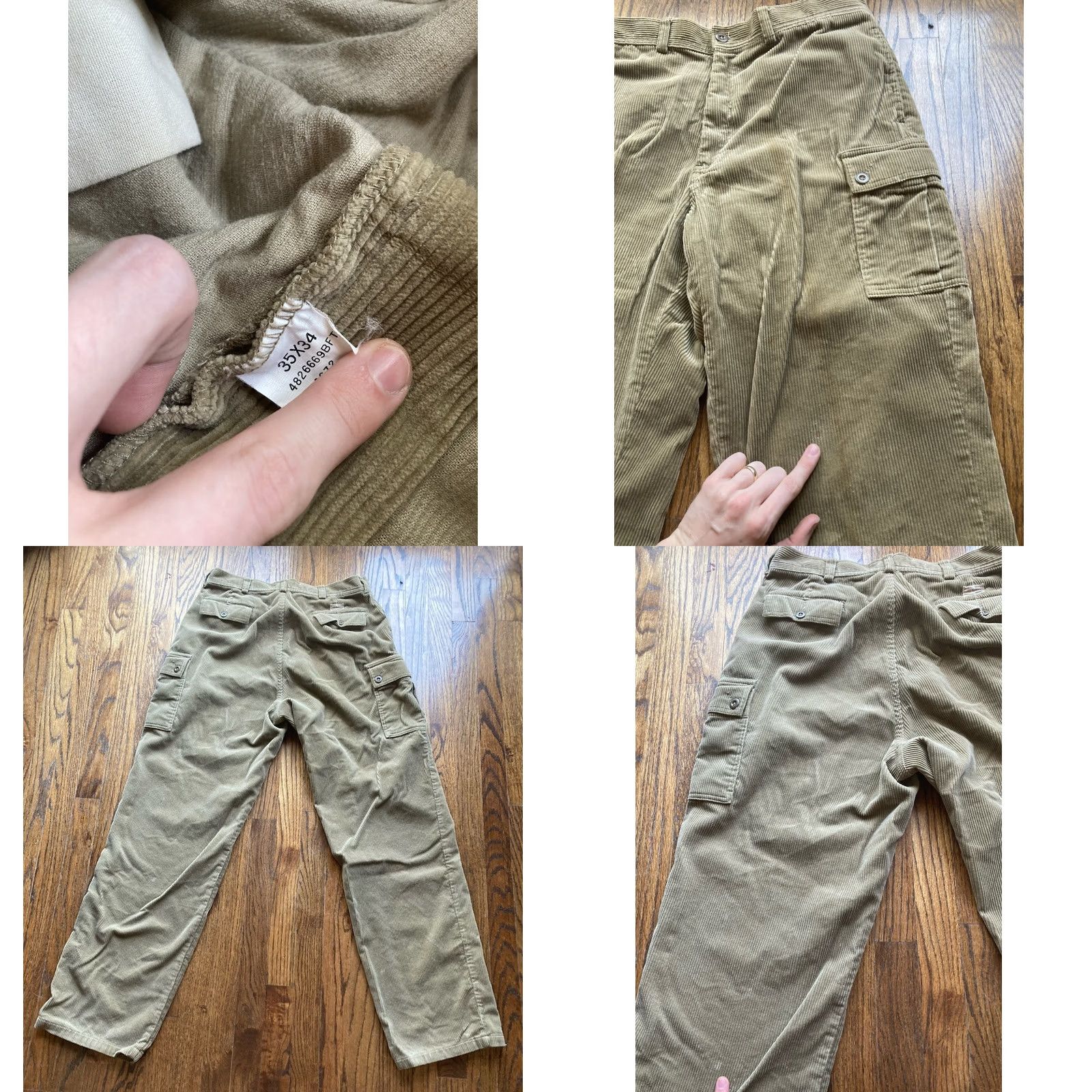 Polo Ralph Lauren VINTAGE Polo Ralph Lauren Cargo Pants Mens 35x32 Beige Corduroy 90s Cargo Pocket Zip Button Logo Size US S / EU 44-46 / 1 - 8 Thumbnail