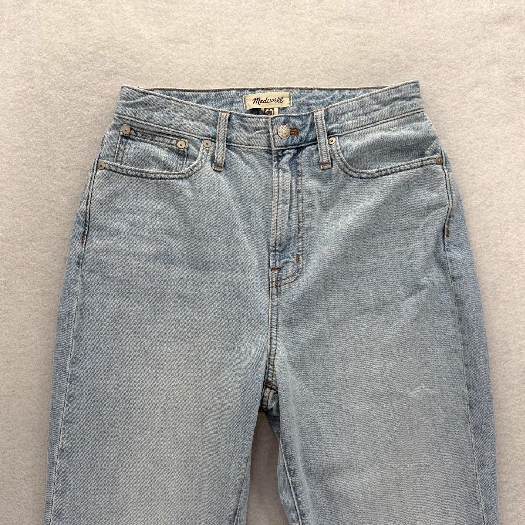 Madewell VINTAGE Madewell Curvy Perfect High Rise Jeans Womens 27 Blue Light Wash Tapered 5-Pocket Denim 100% Cotton Relaxed Fit Adult Womens Size 27" / US 4 / IT 40 - 2 Thumbnail